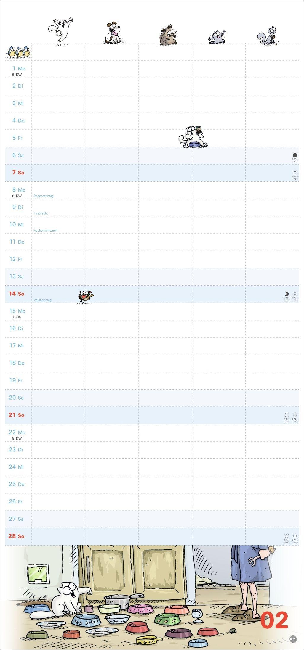 Beispielinhalt (Bild) Simons Katze Familienplaner 2027