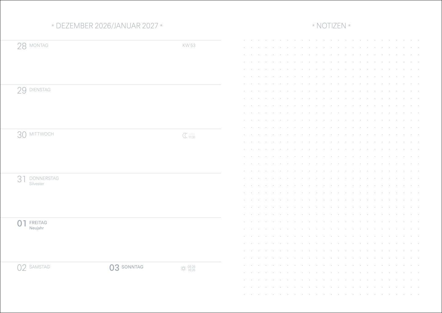 Beispielinhalt (Bild) Design Diary Frida 2027