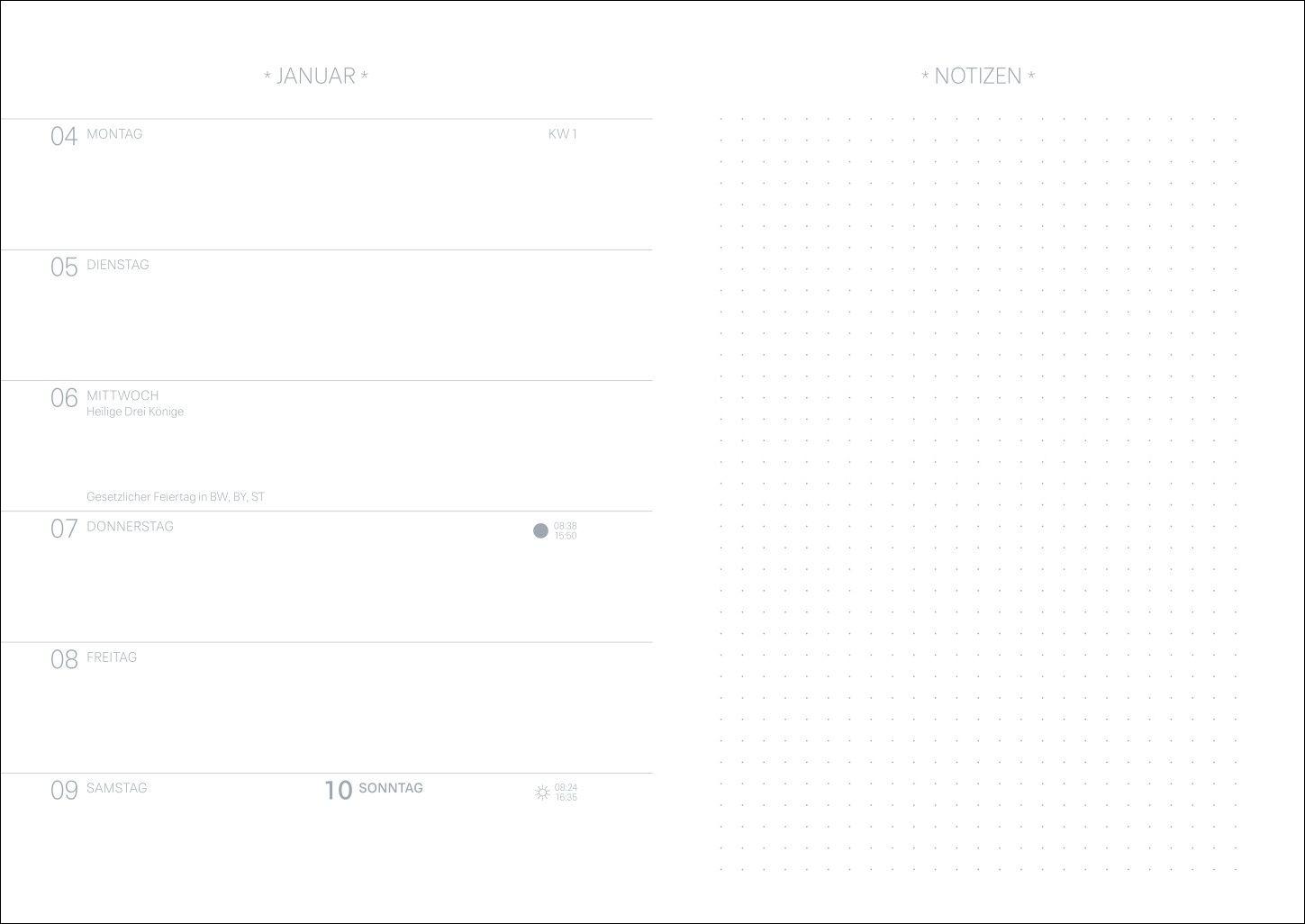 Beispielinhalt (Bild) Design Diary Frida 2027