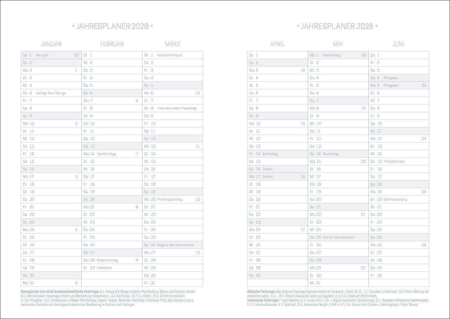 Beispielinhalt (Bild) Design Diary Frida 2027