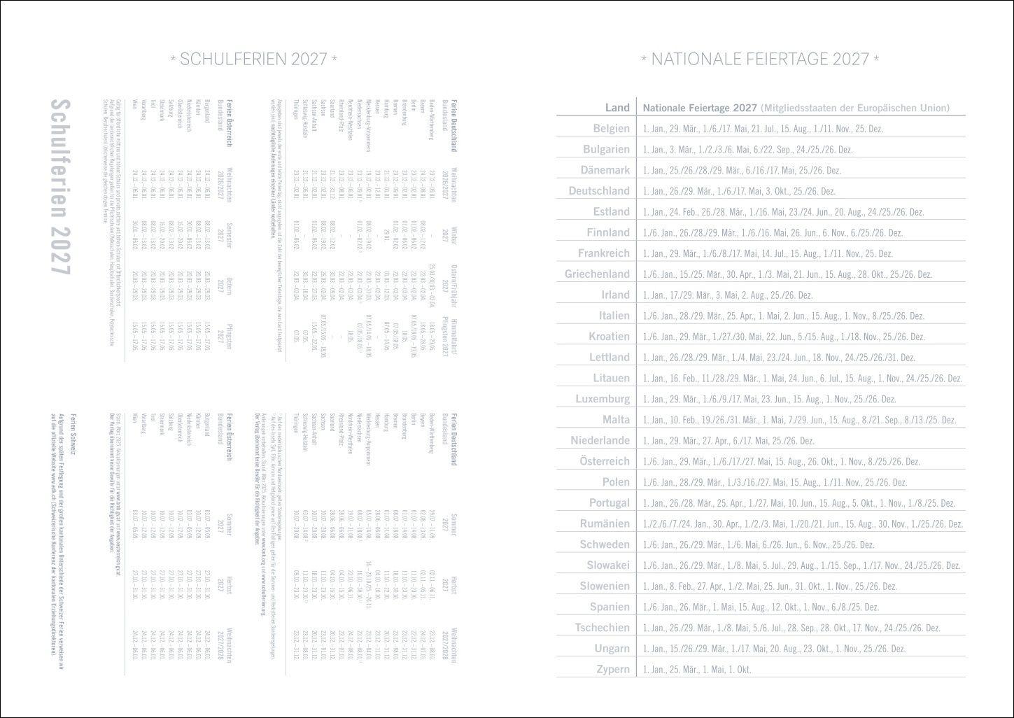 Beispielinhalt (Bild) Design Diary Frida 2027