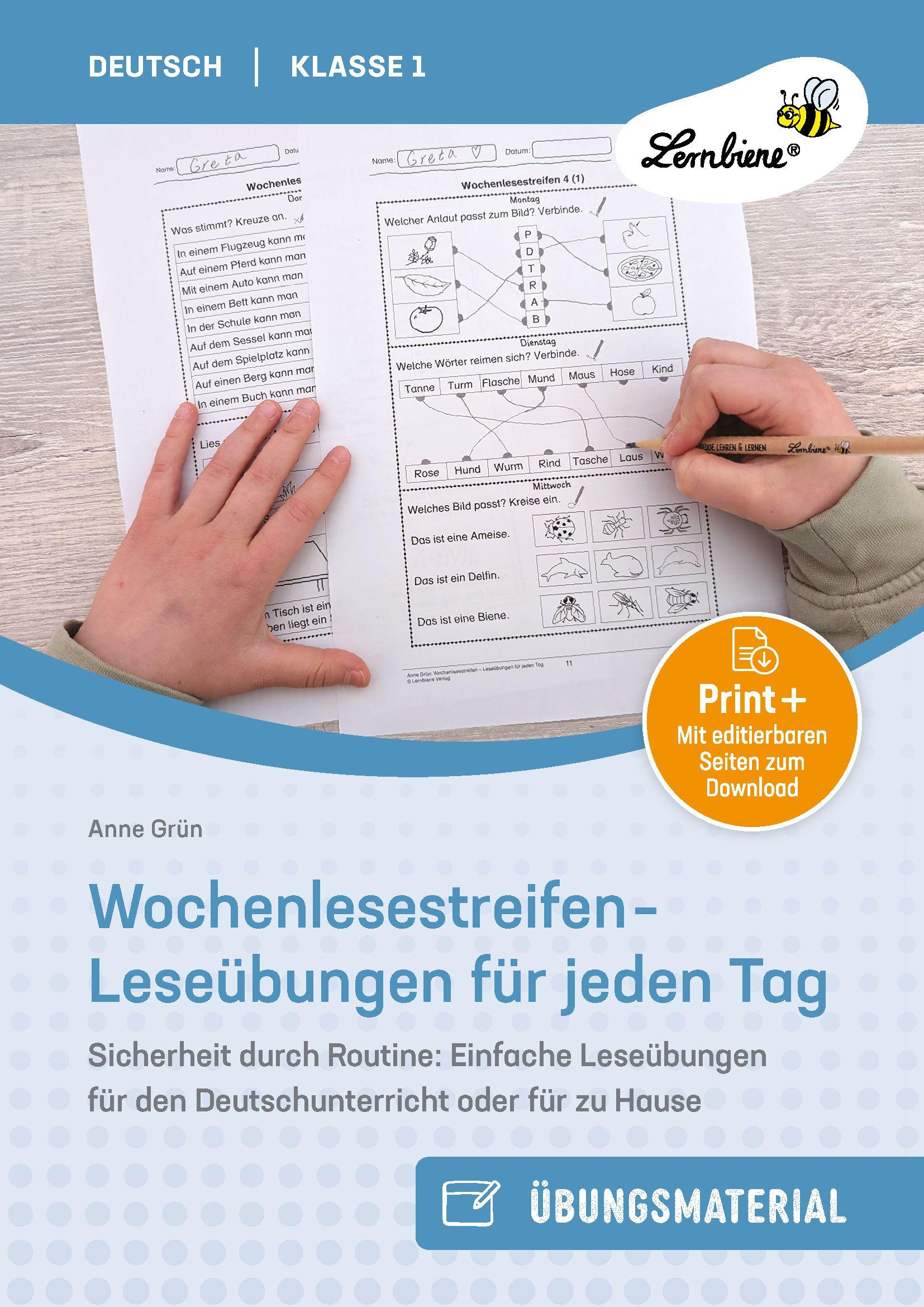 Vorderes Coverbild Wochenlesestreifen - Leseübungen für jeden Tag