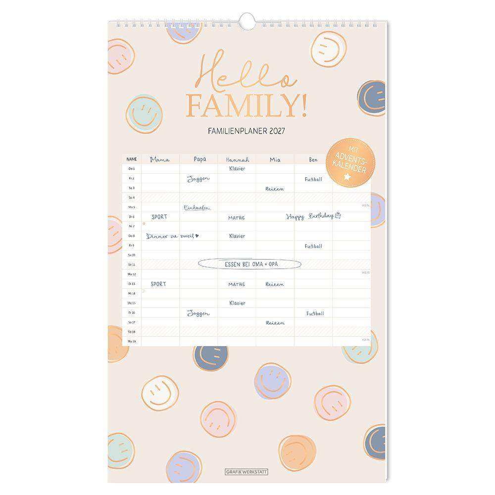 Vorderes Coverbild Familienplaner 2027 Hello Family!