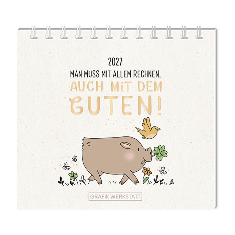 Vorderes Coverbild Mini-Kalender 2027 Man muss mit allem rechnen