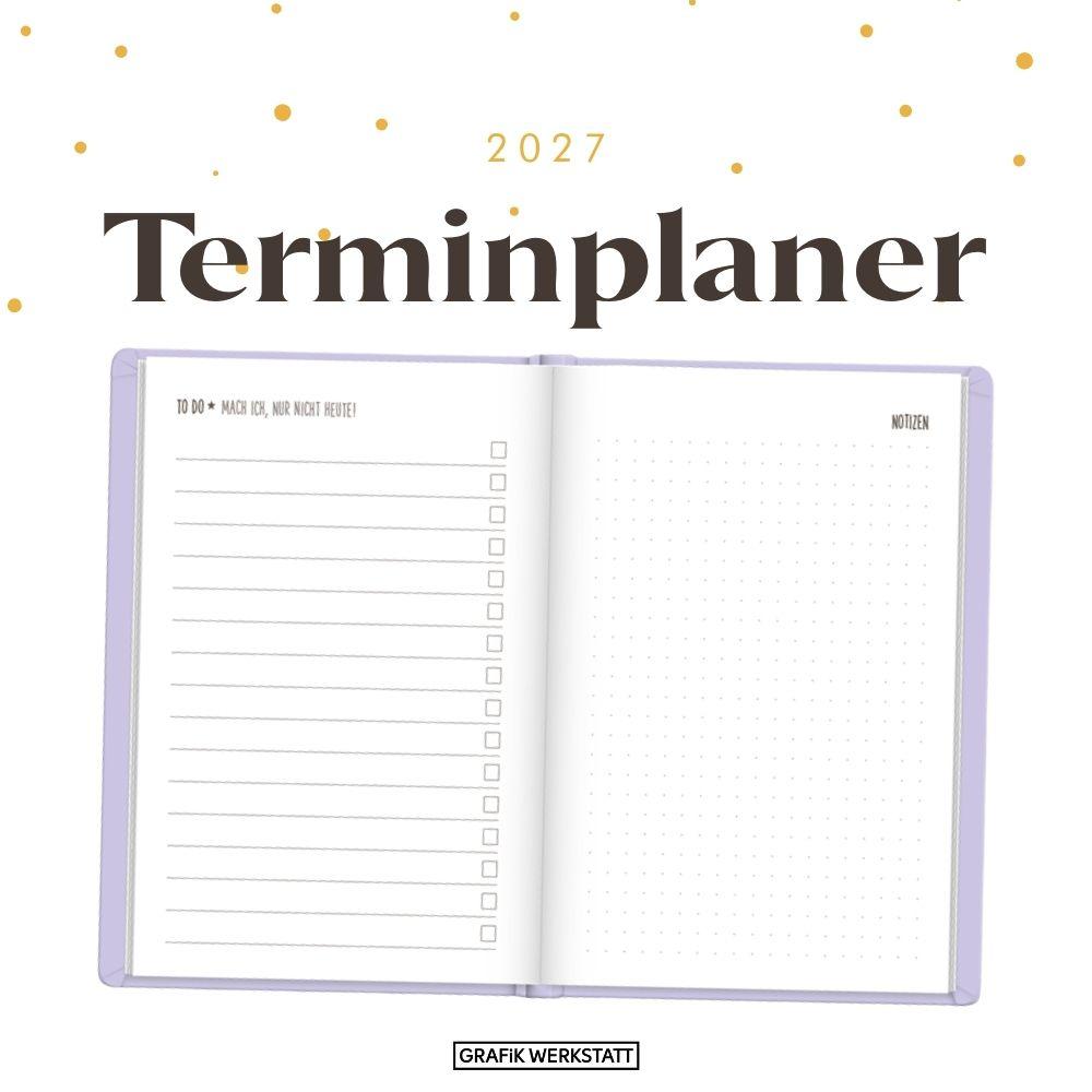 Beispielinhalt (Bild) Terminplaner Lederlook 2027 Schwarz