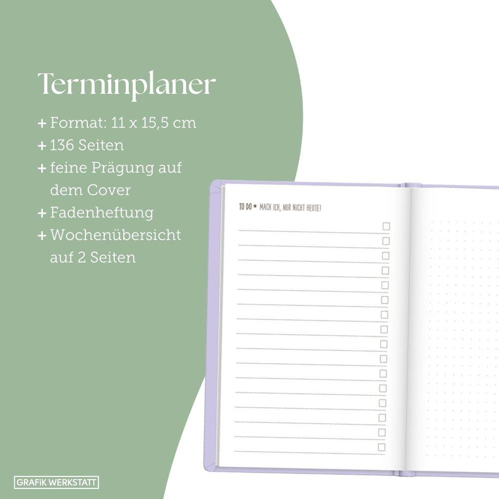 Beispielinhalt (Bild) Terminplaner Lederlook 2027 Schwarz