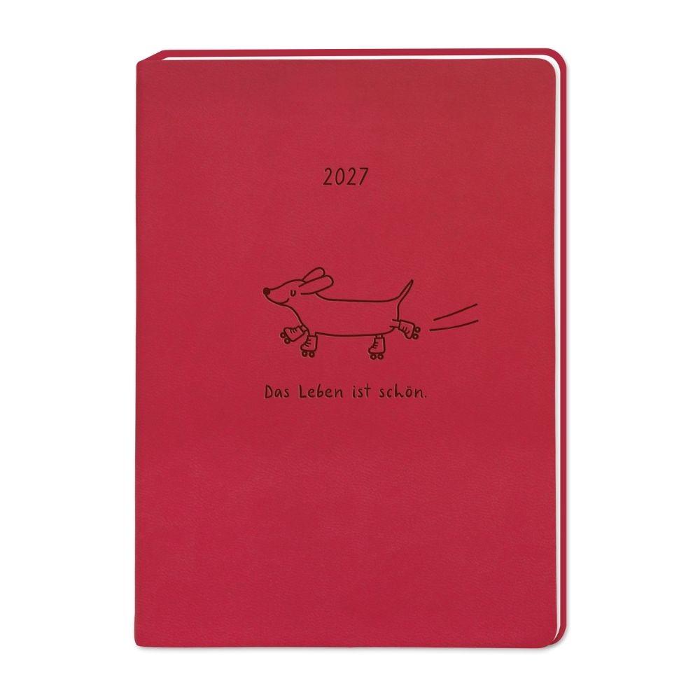 Vorderes Coverbild Terminplaner Lederlook 2027 Rot
