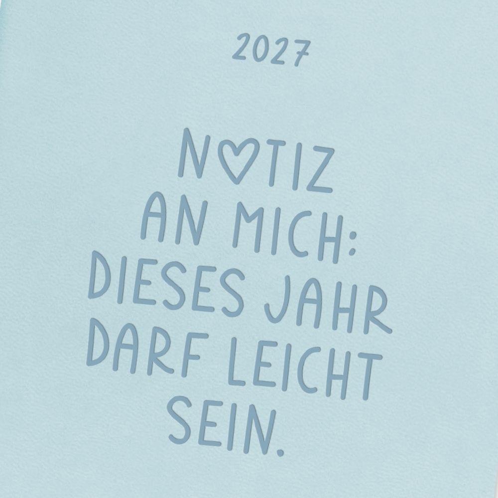 Beispielinhalt (Bild) Terminplaner Lederlook 2027 Hellblau