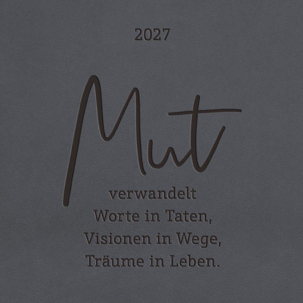 Beispielinhalt (Bild) Terminplaner Lederlook 2027 Schwarz