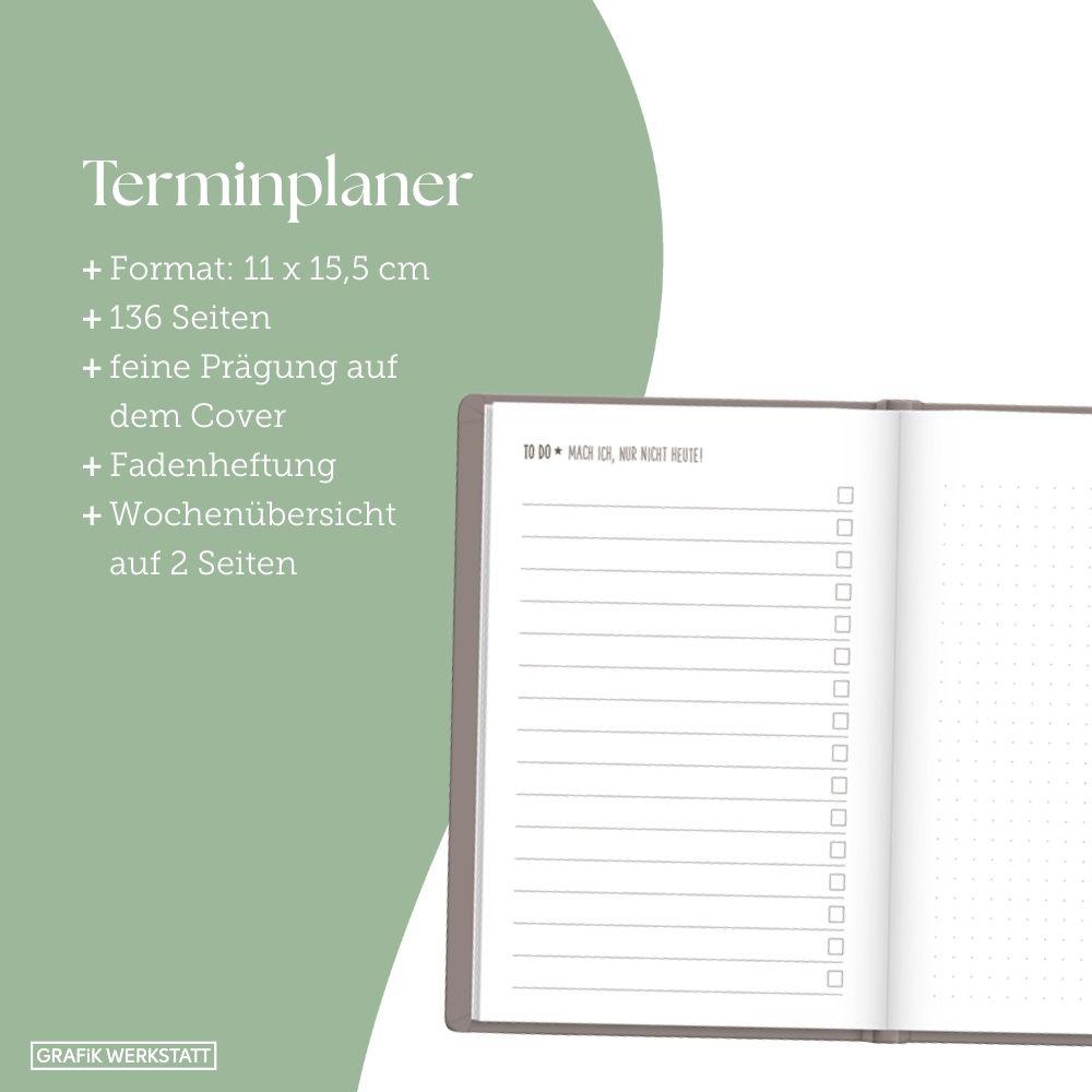 Beispielinhalt (Bild) Terminplaner Lederlook 2027 Taupe