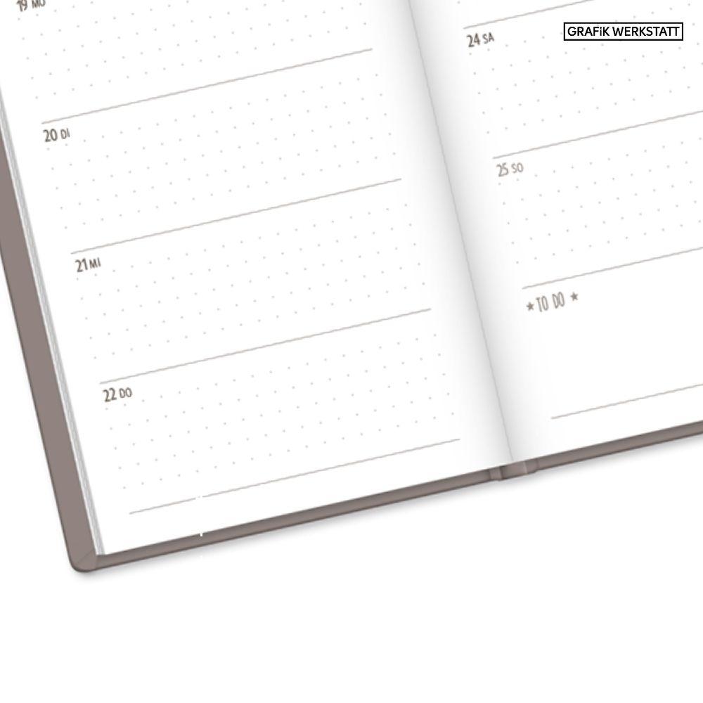 Beispielinhalt (Bild) Terminplaner Lederlook 2027 Taupe