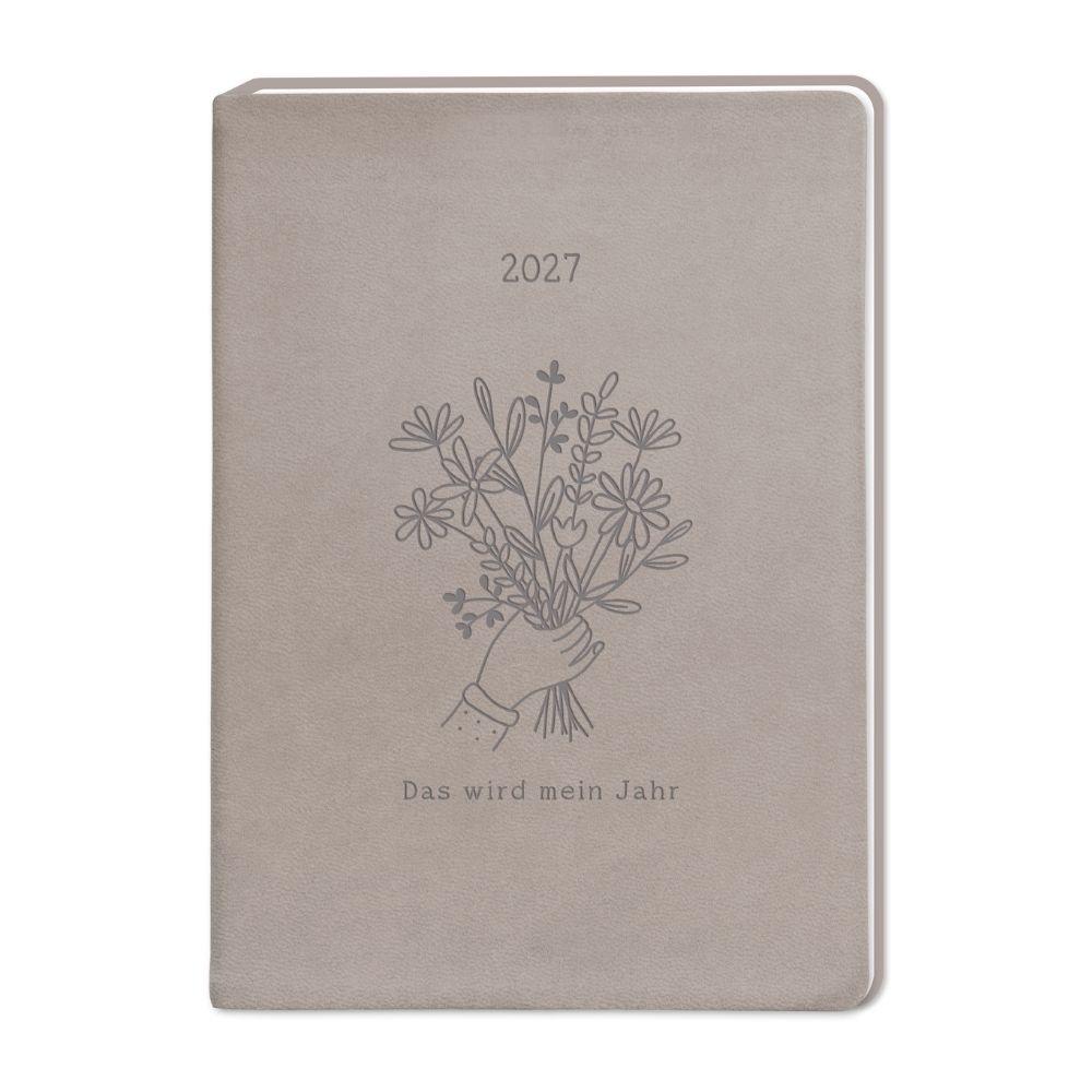 Vorderes Coverbild Terminplaner Lederlook 2027 Taupe