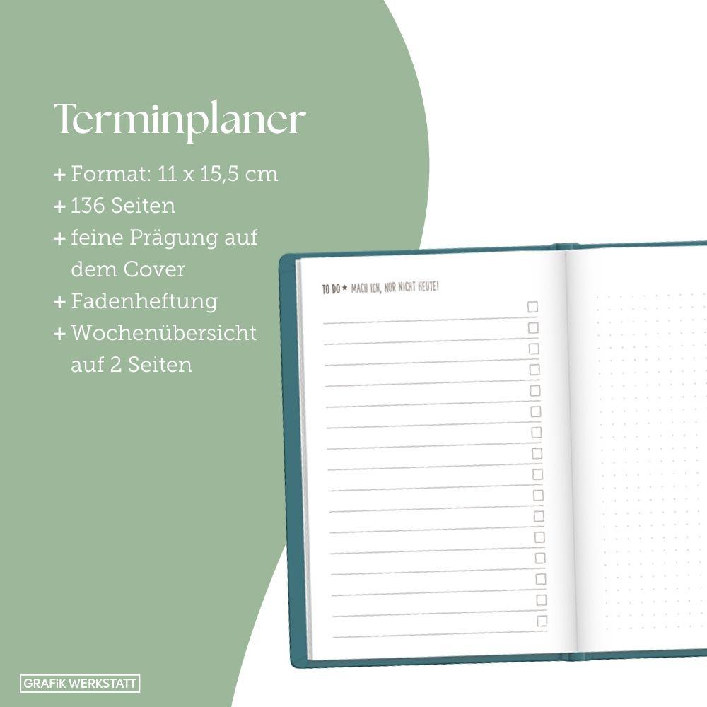 Beispielinhalt (Bild) Terminplaner Lederlook 2027 Schwarz