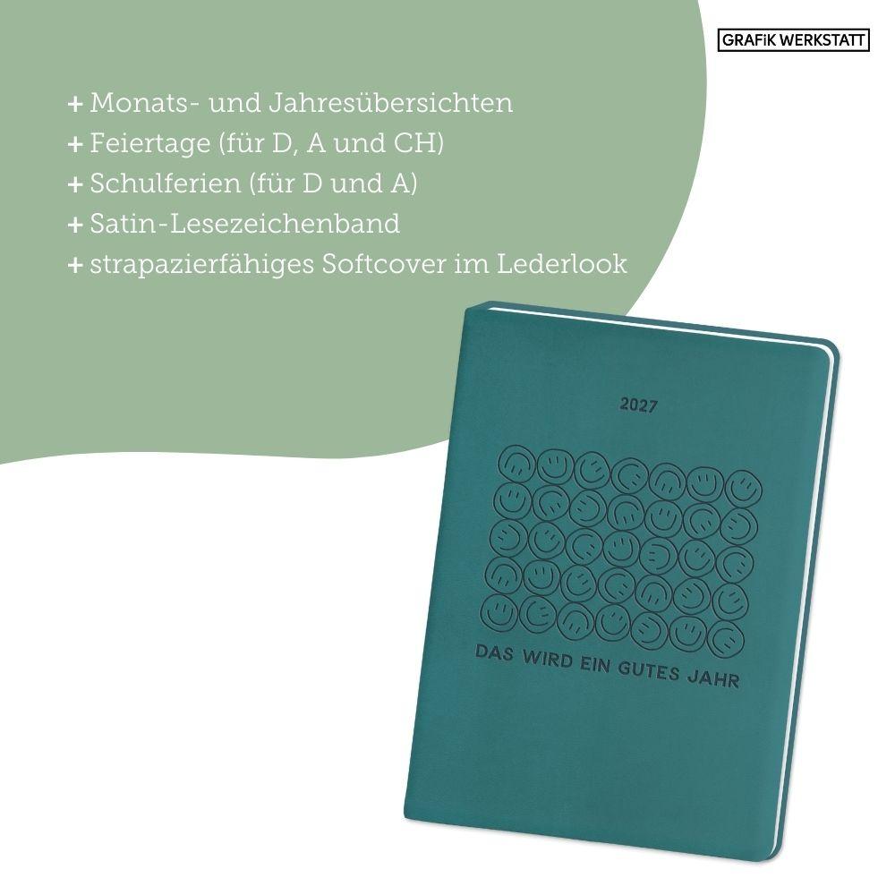 Beispielinhalt (Bild) Terminplaner Lederlook 2027 Schwarz