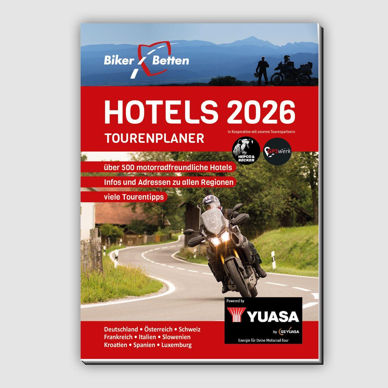 Vorderes Coverbild Bikerbetten Hotels 2024