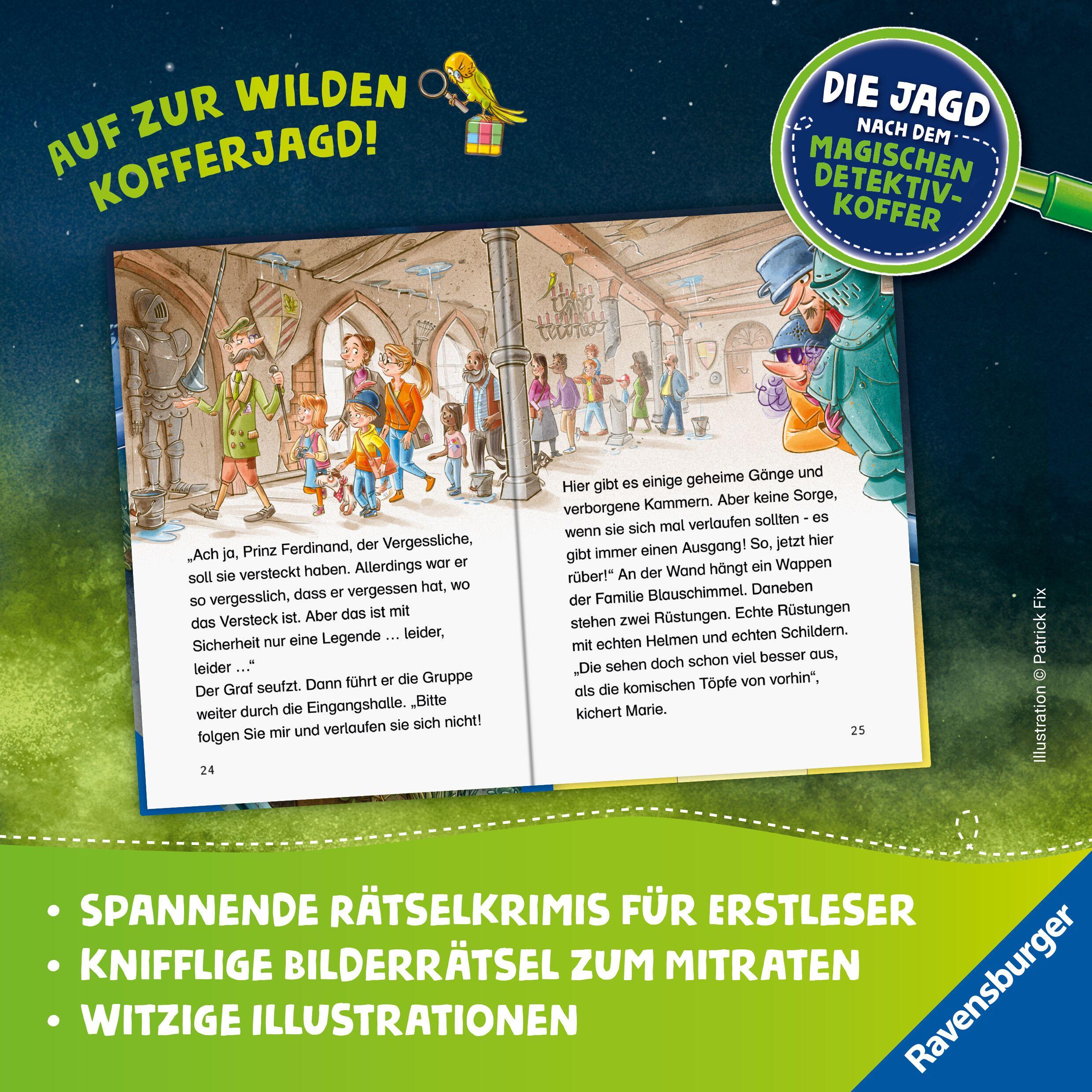 Beispielinhalt (Bild) Die Jagd nach dem magischen Detektivkoffer, Band 4 - Achtung, Raubritter!
