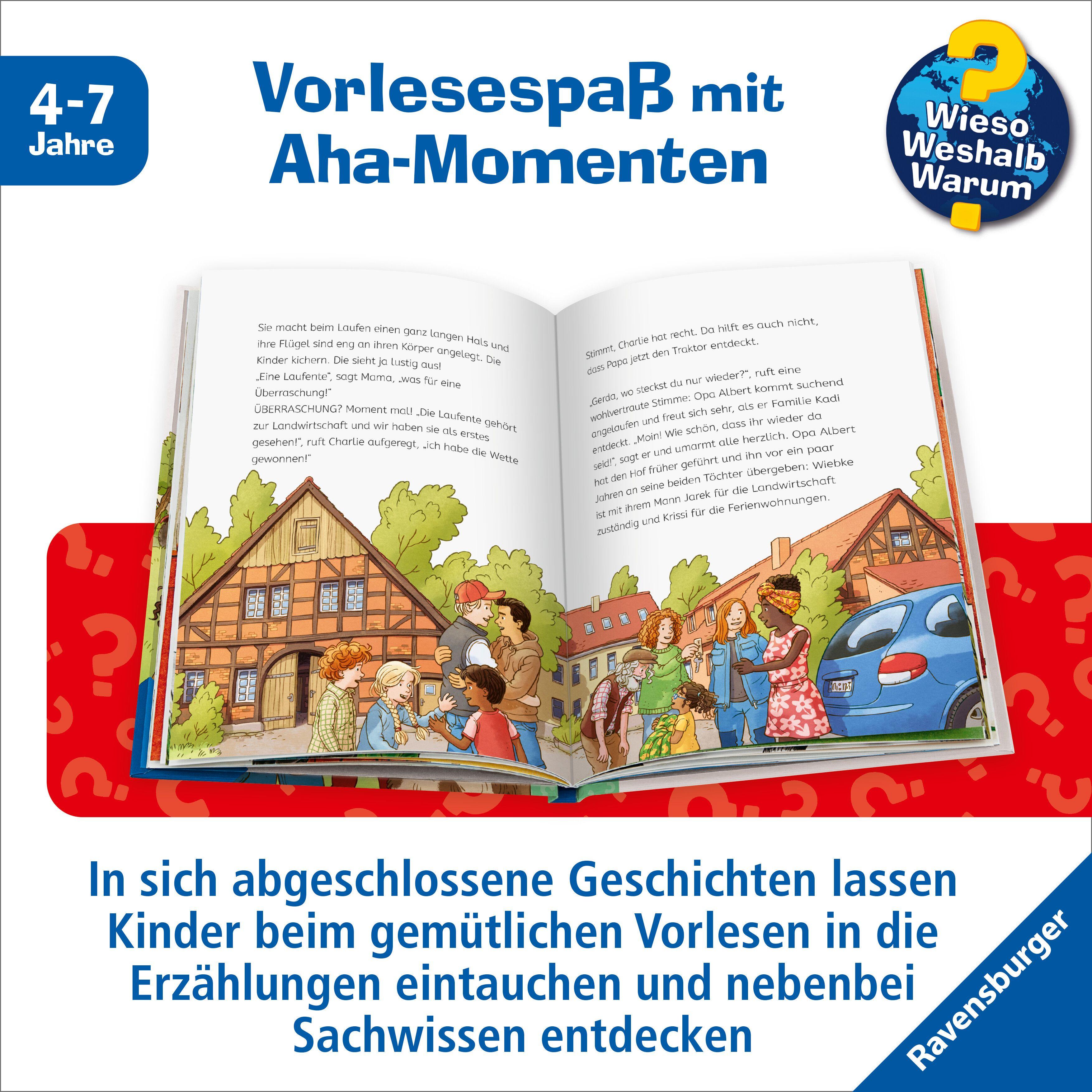 Beispielinhalt (Bild) Wieso? Weshalb? Warum? Meine Vorlesegeschichten, Band 4 - Was entdecken wir auf dem Bauernhof?