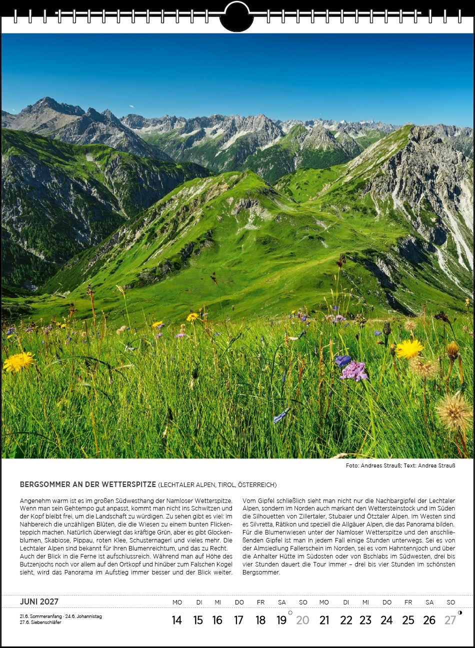 Beispielinhalt (Bild) Blodigs Alpenkalender 2027