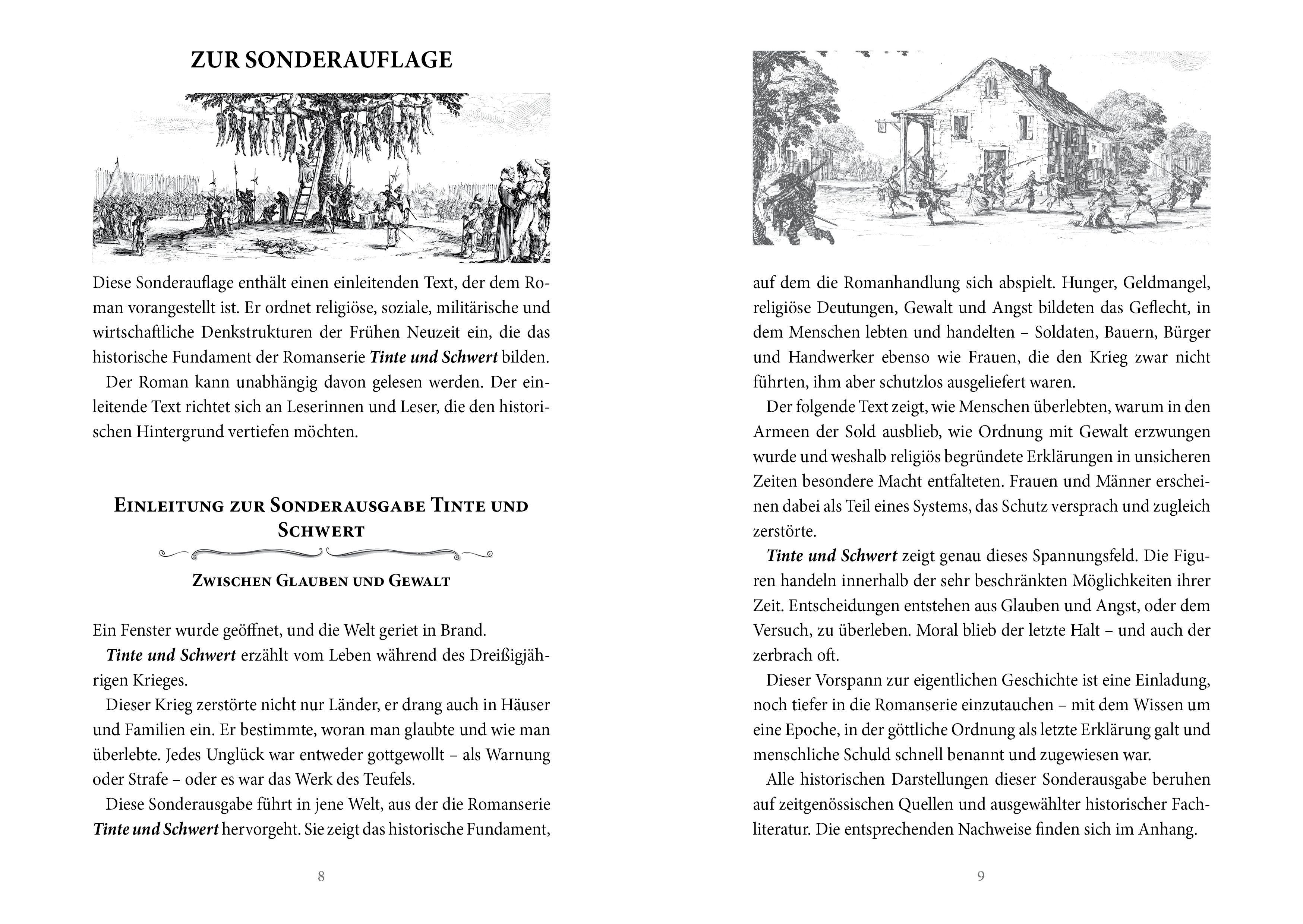 Beispielinhalt (Bild) TINTE und SCHWERT, Sonderedition