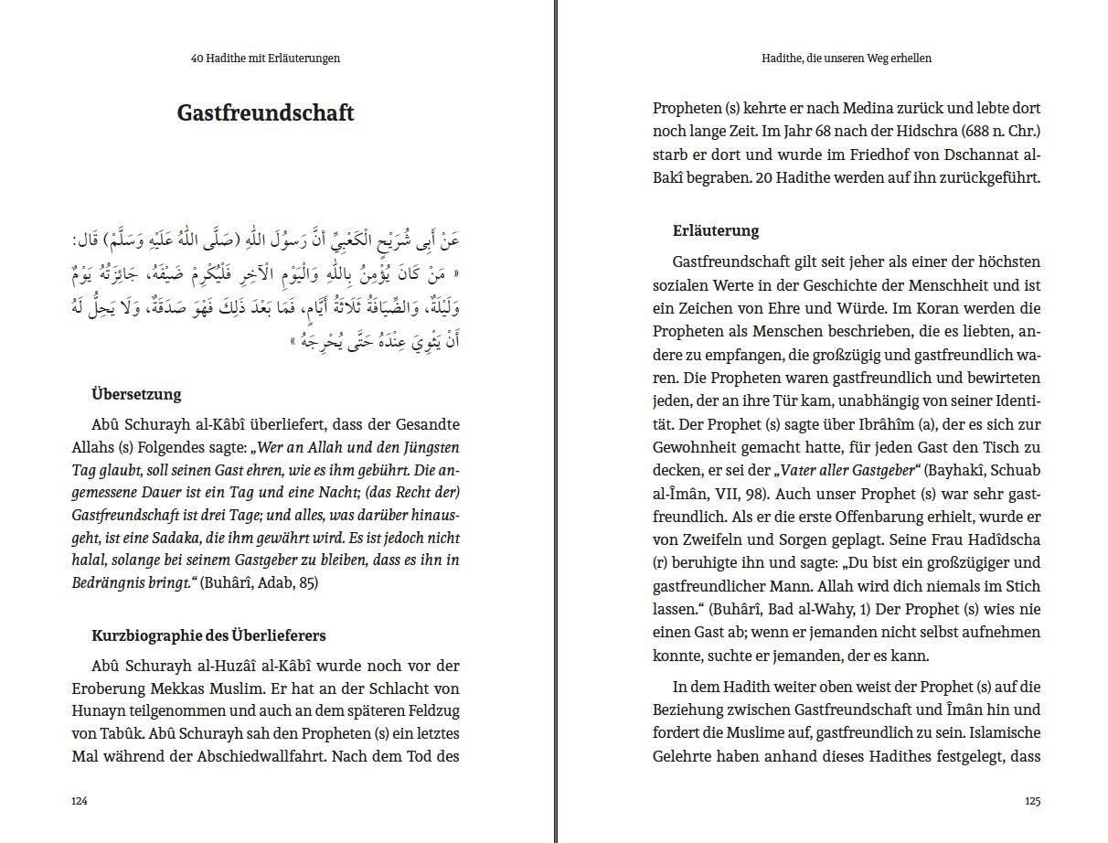 Beispielinhalt (Bild) 40 Hadithe mit Erläuterungen