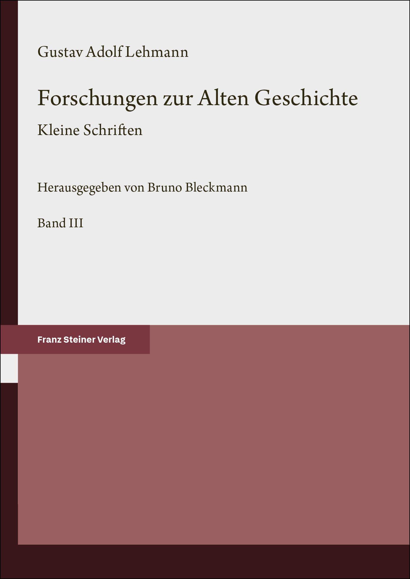 Vorderes Coverbild Forschungen zur Alten Geschichte. Bd. 3