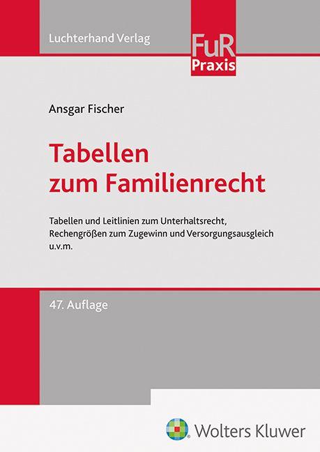 Vorderes Coverbild Tabellen zum Familienrecht