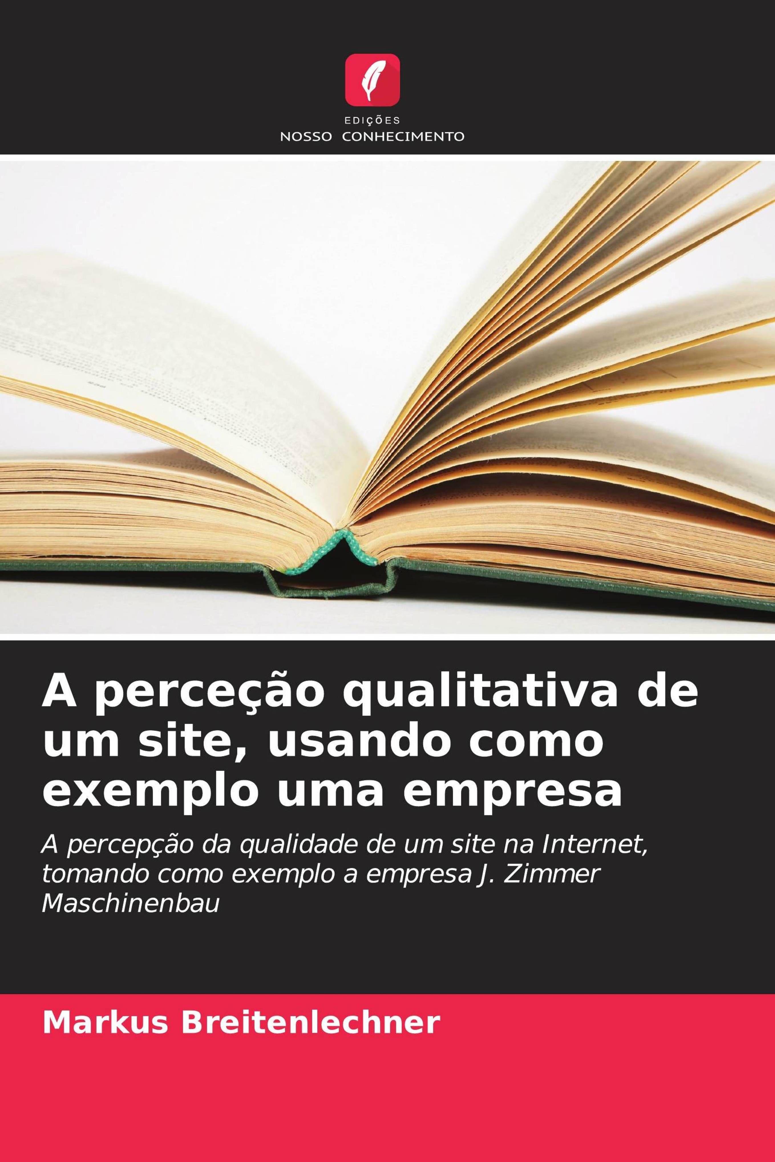 Vorderes Coverbild A perceção qualitativa de um site, usando como exemplo uma empresa