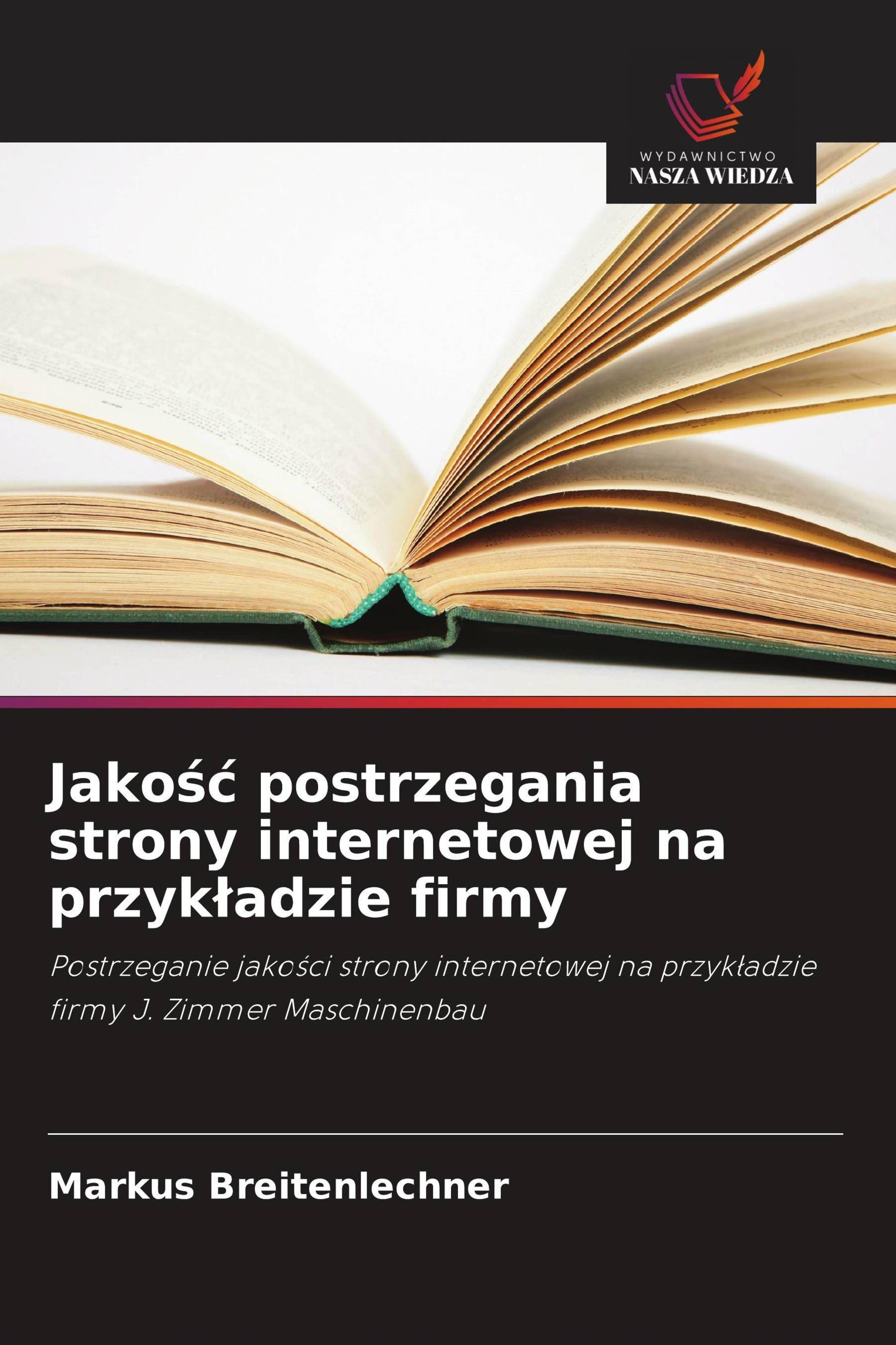Vorderes Coverbild Jako¿¿ postrzegania strony internetowej na przyk¿adzie firmy