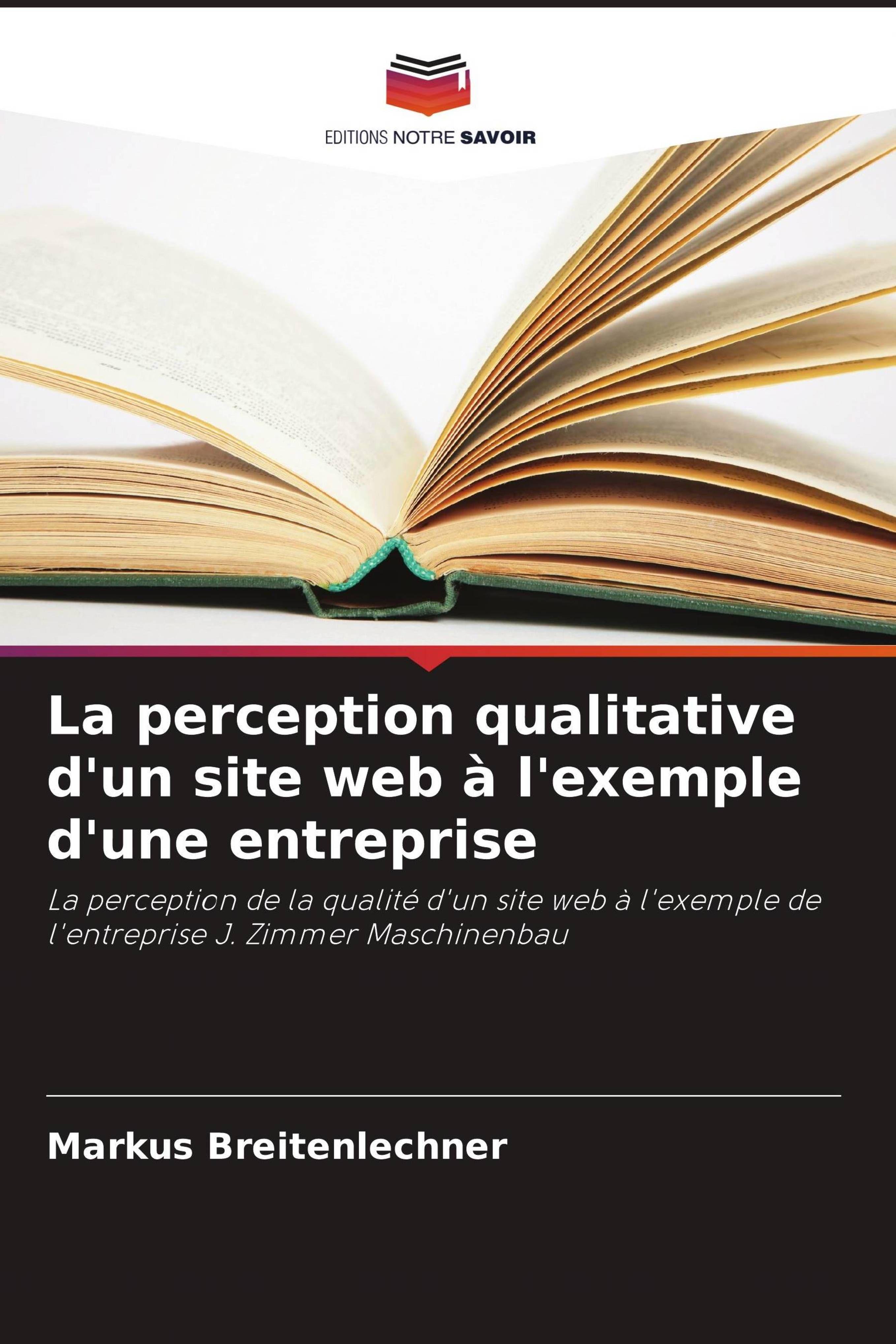 Vorderes Coverbild La perception qualitative d'un site web à l'exemple d'une entreprise