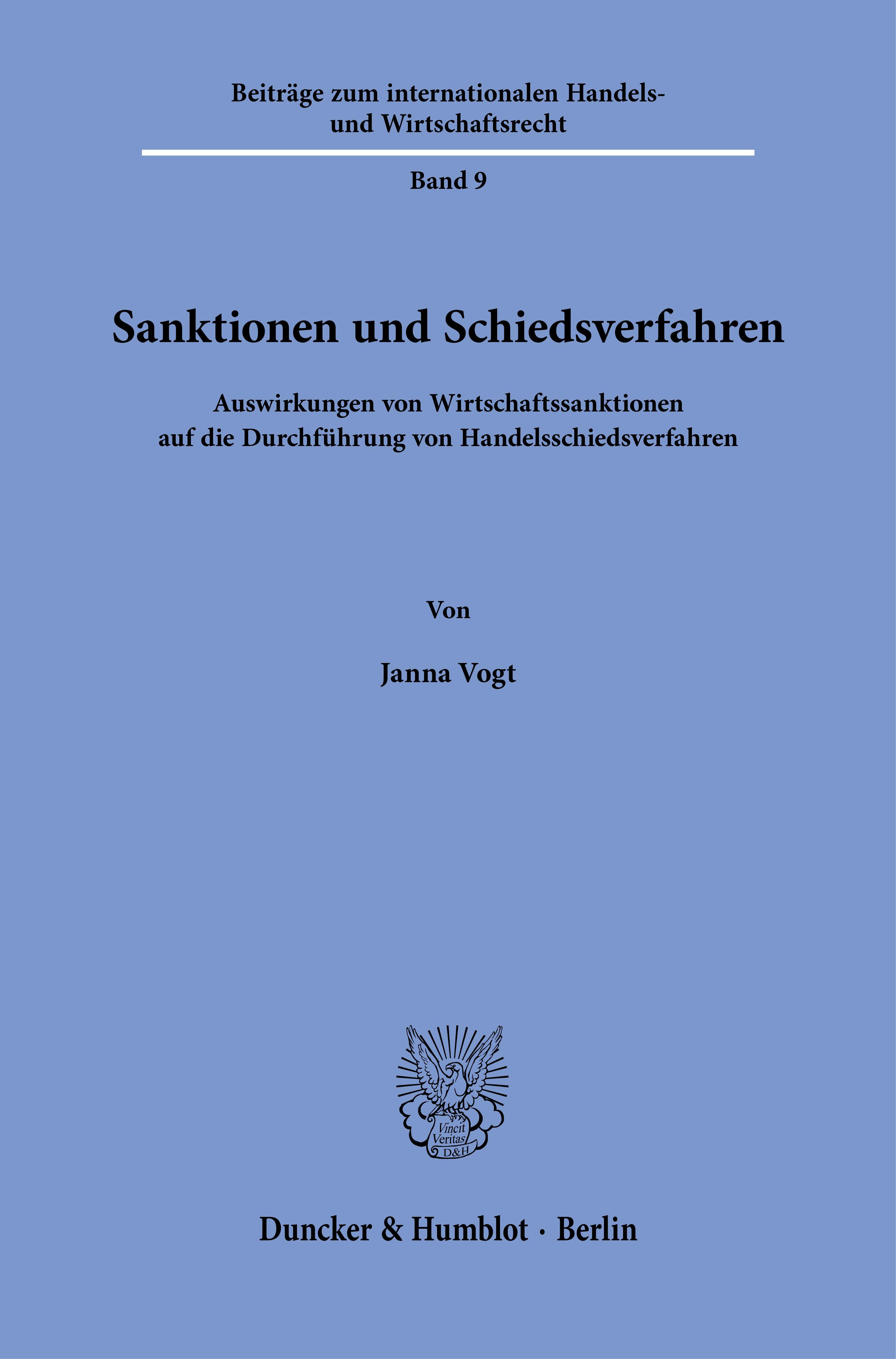 Vorderes Coverbild Sanktionen und Schiedsverfahren
