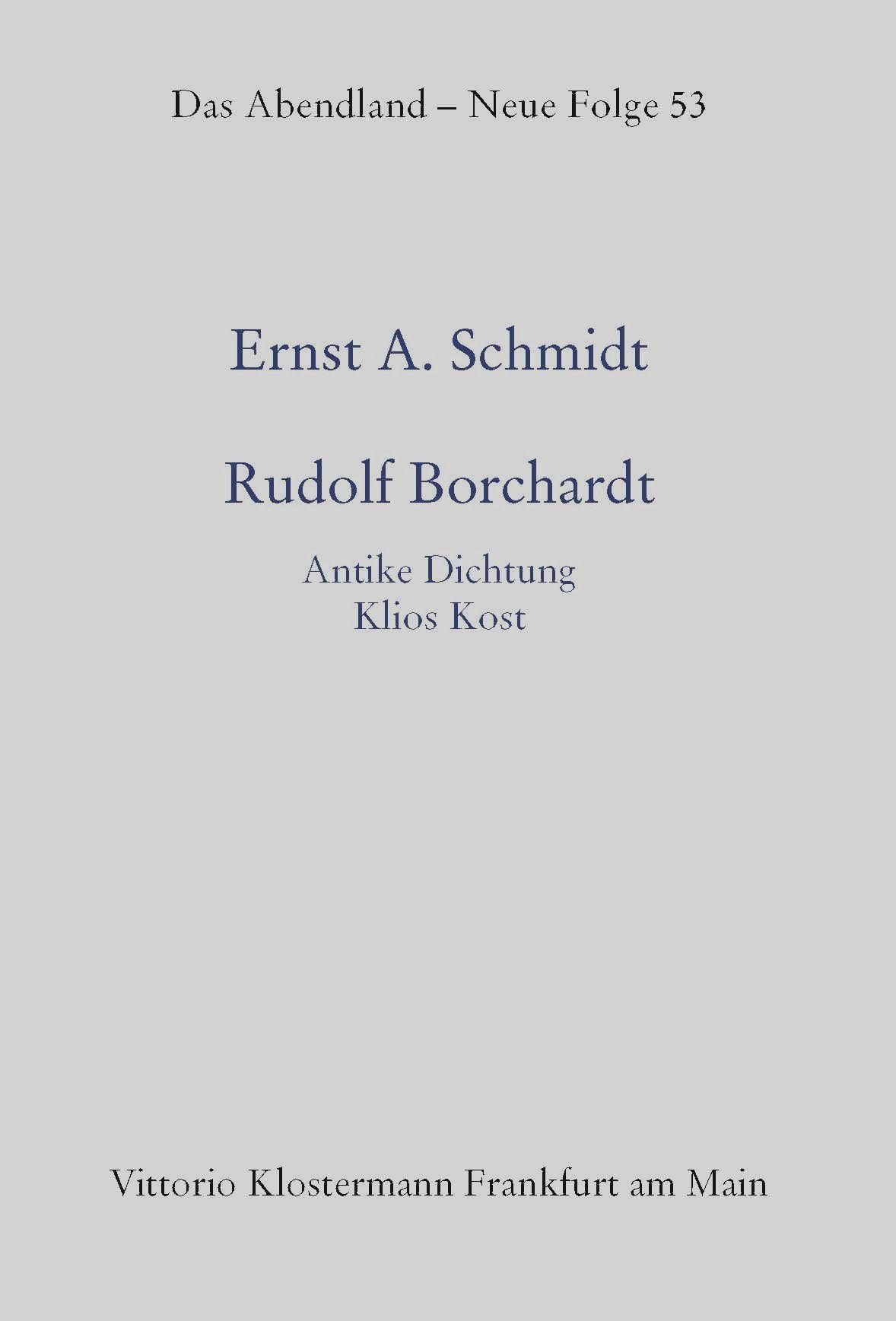 Vorderes Coverbild Rudolf Borchardt