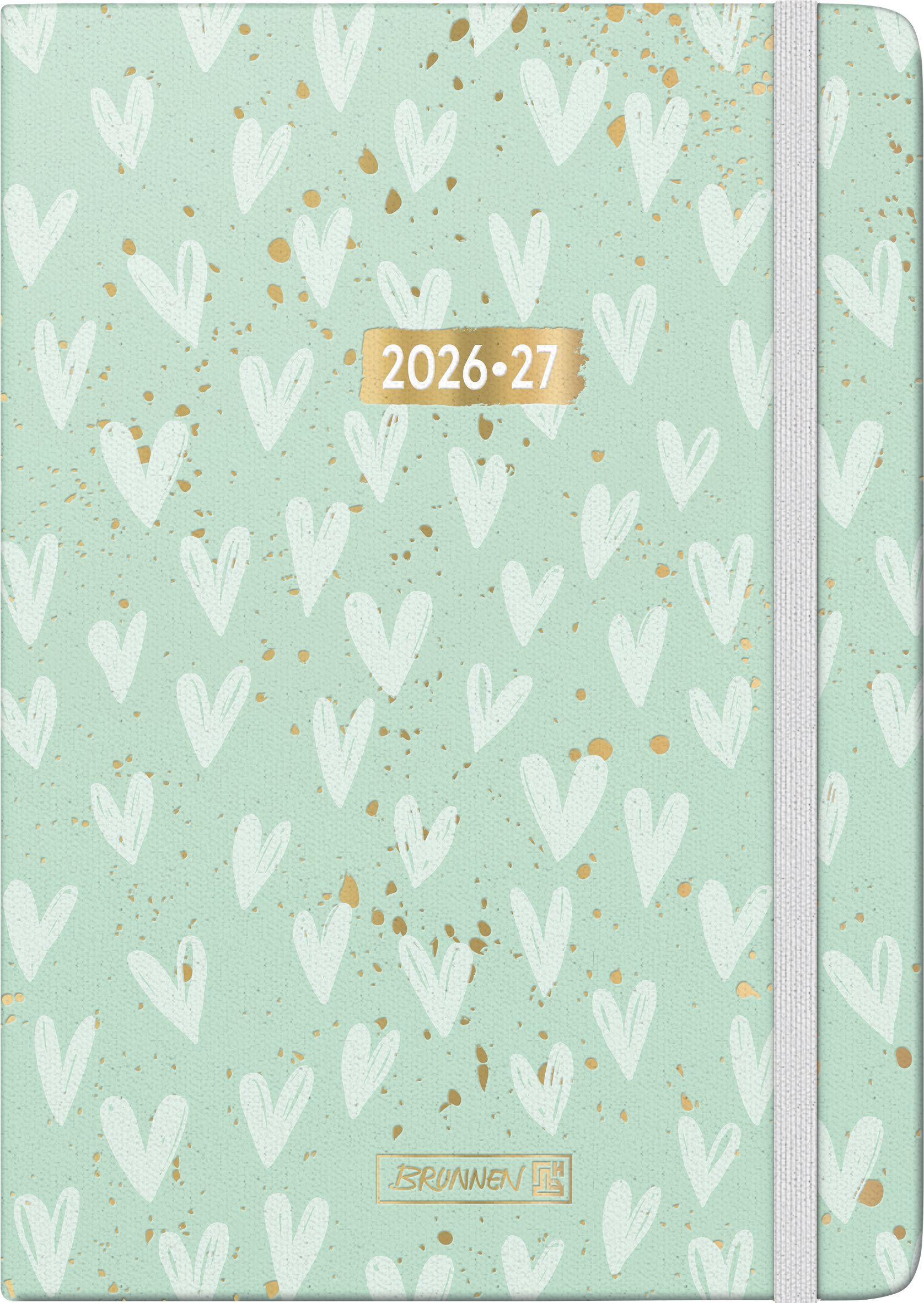 Vorderes Coverbild Schülerkalender 2026/2027 "Hearts" | A5, Textil