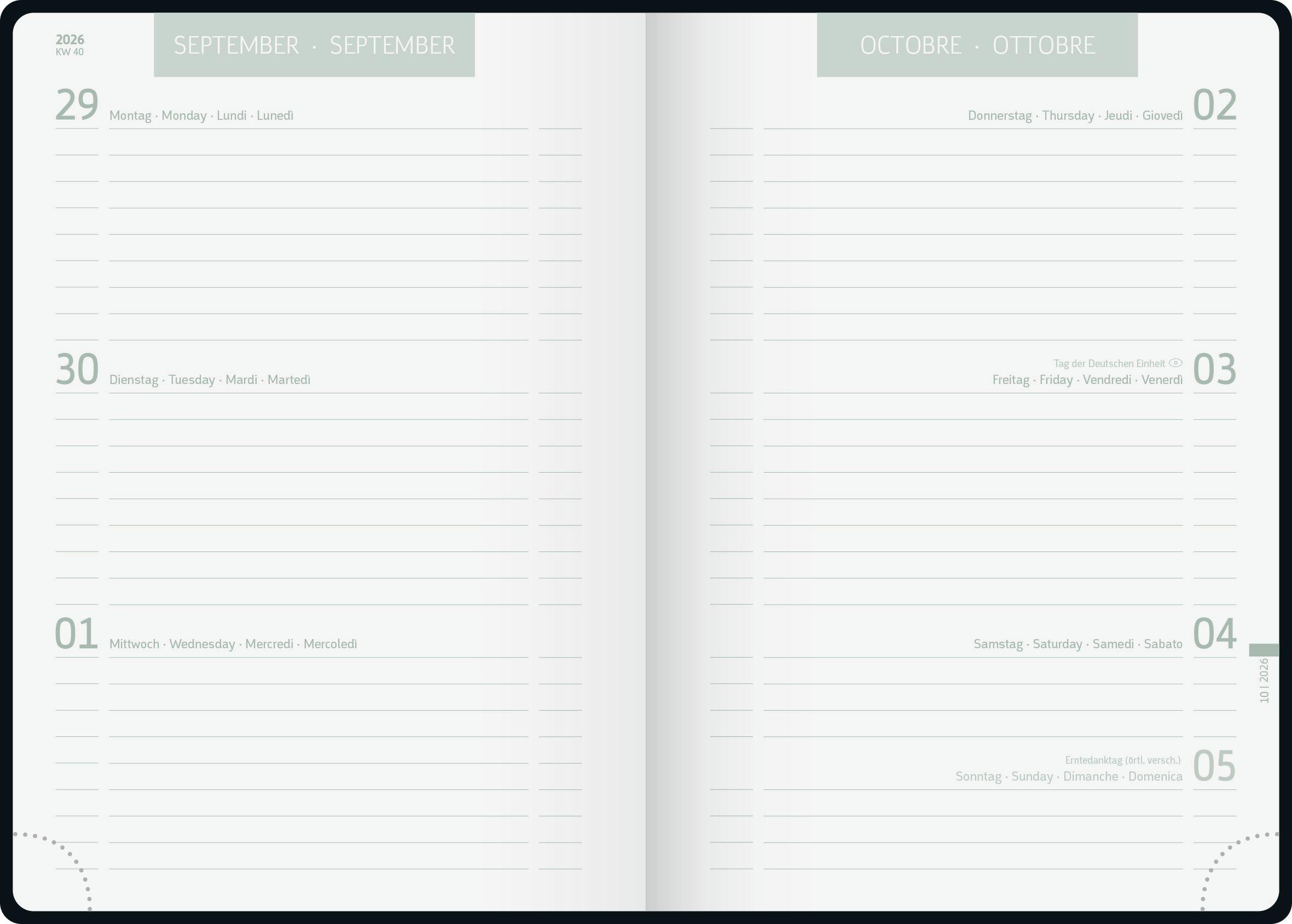 Beispielinhalt (Bild) Schülerkalender 2026/2027 "Bloom" | A5, Textil