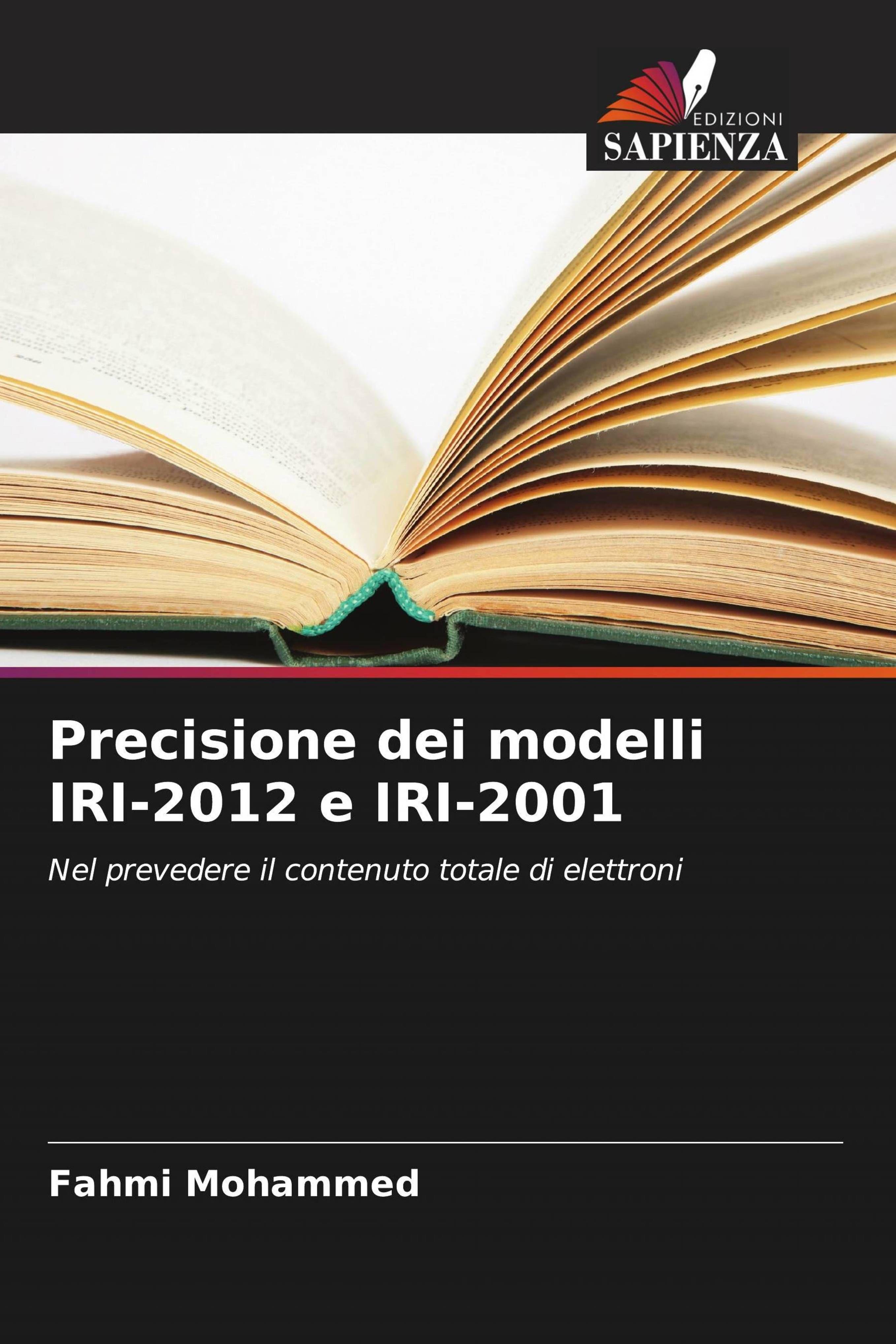 Vorderes Coverbild Precisione dei modelli IRI-2012 e IRI-2001