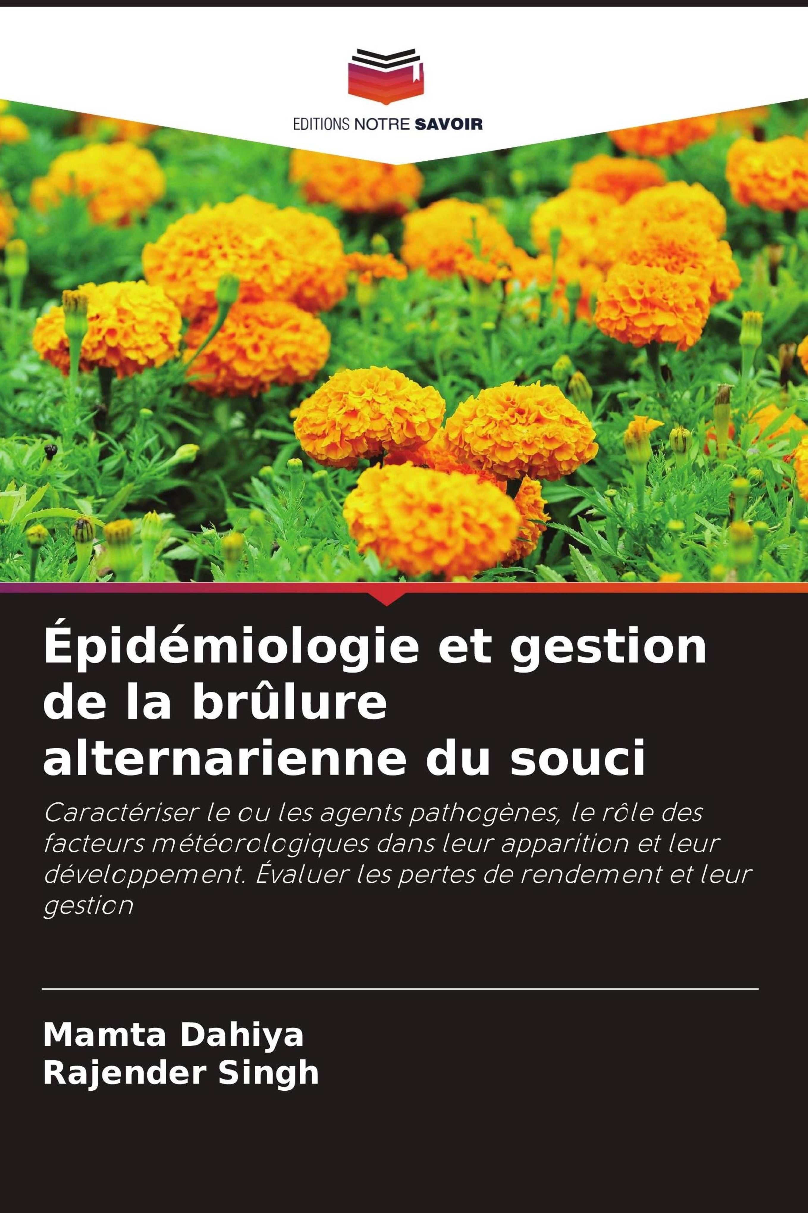 Vorderes Coverbild Épidémiologie et gestion de la brûlure alternarienne du souci