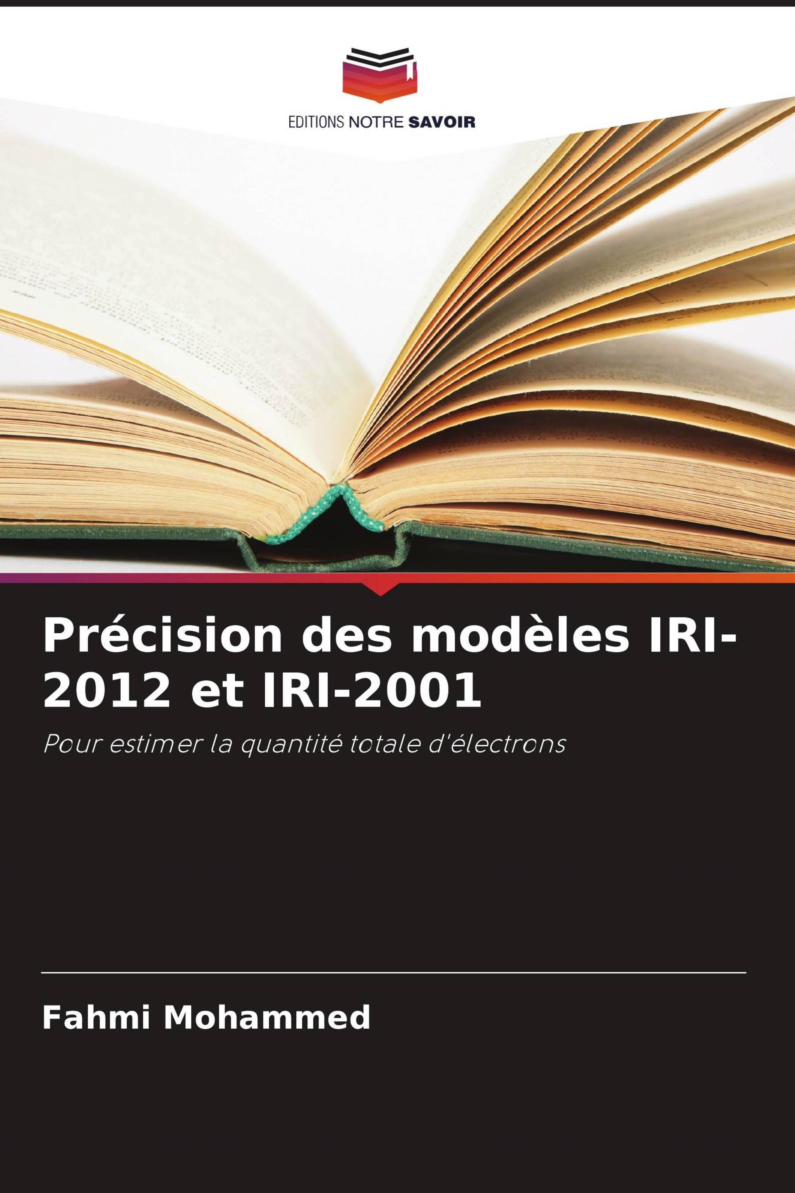 Vorderes Coverbild Précision des modèles IRI-2012 et IRI-2001