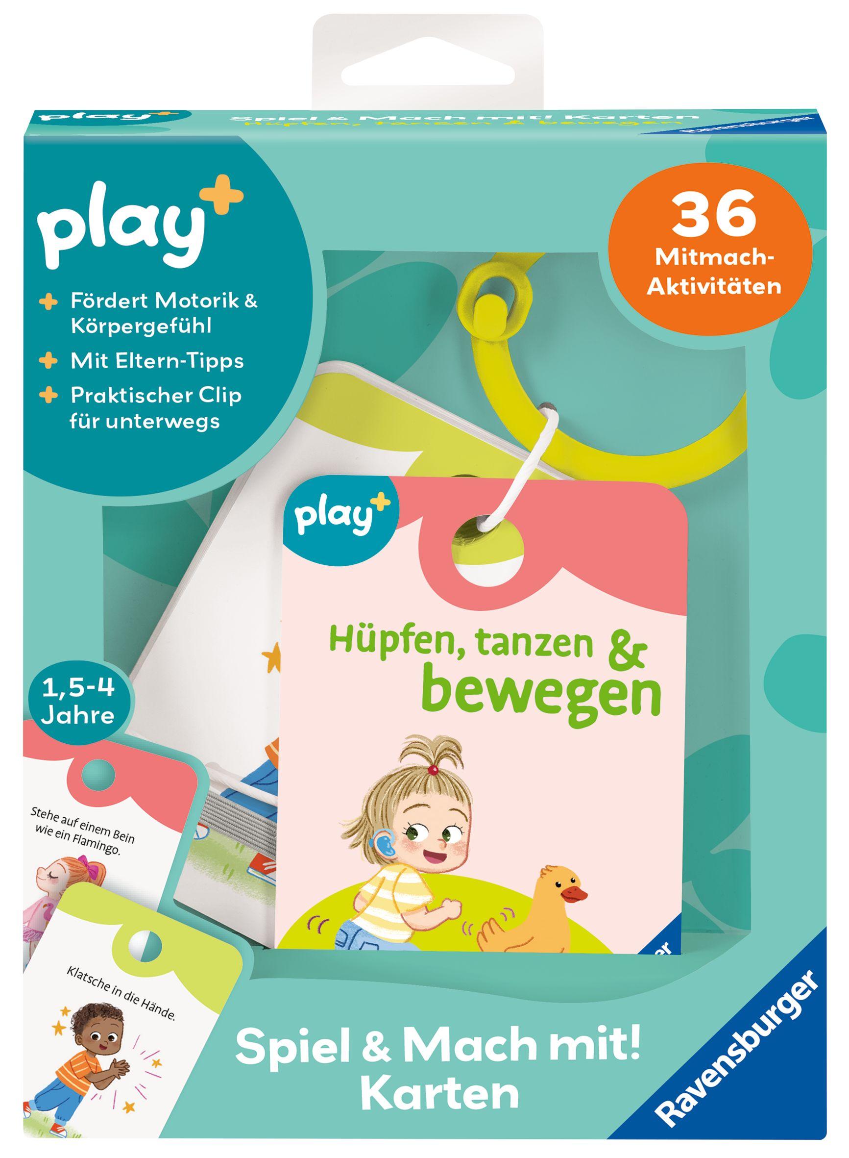 Vorderes Coverbild Play+ Spiel und Mach mit! Karten: Hüpfen, tanzen & bewegen - ab 1,5 Jahre