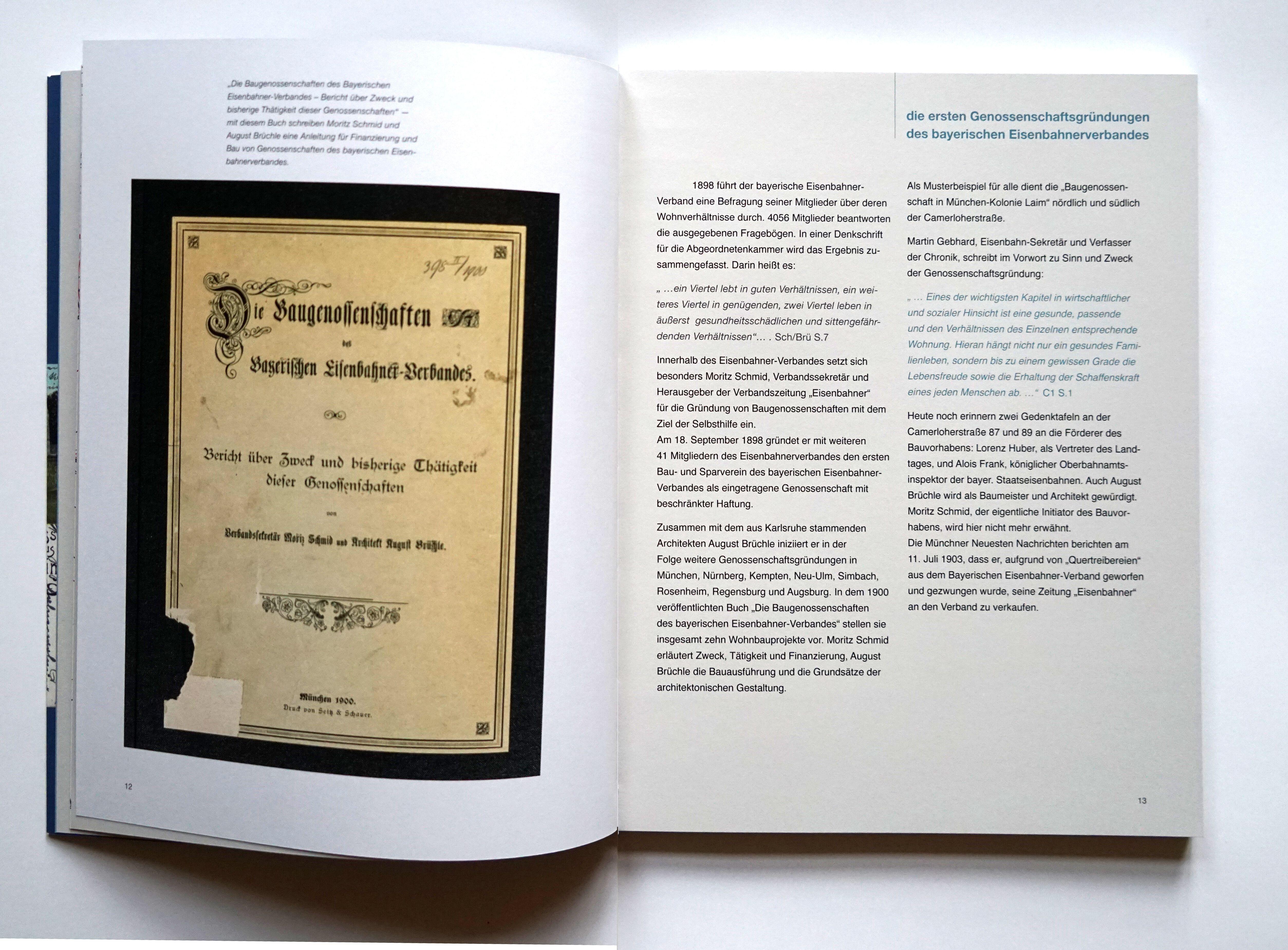 Beispielinhalt (Bild) Die ersten Eisenbahner-Colonien in Laim