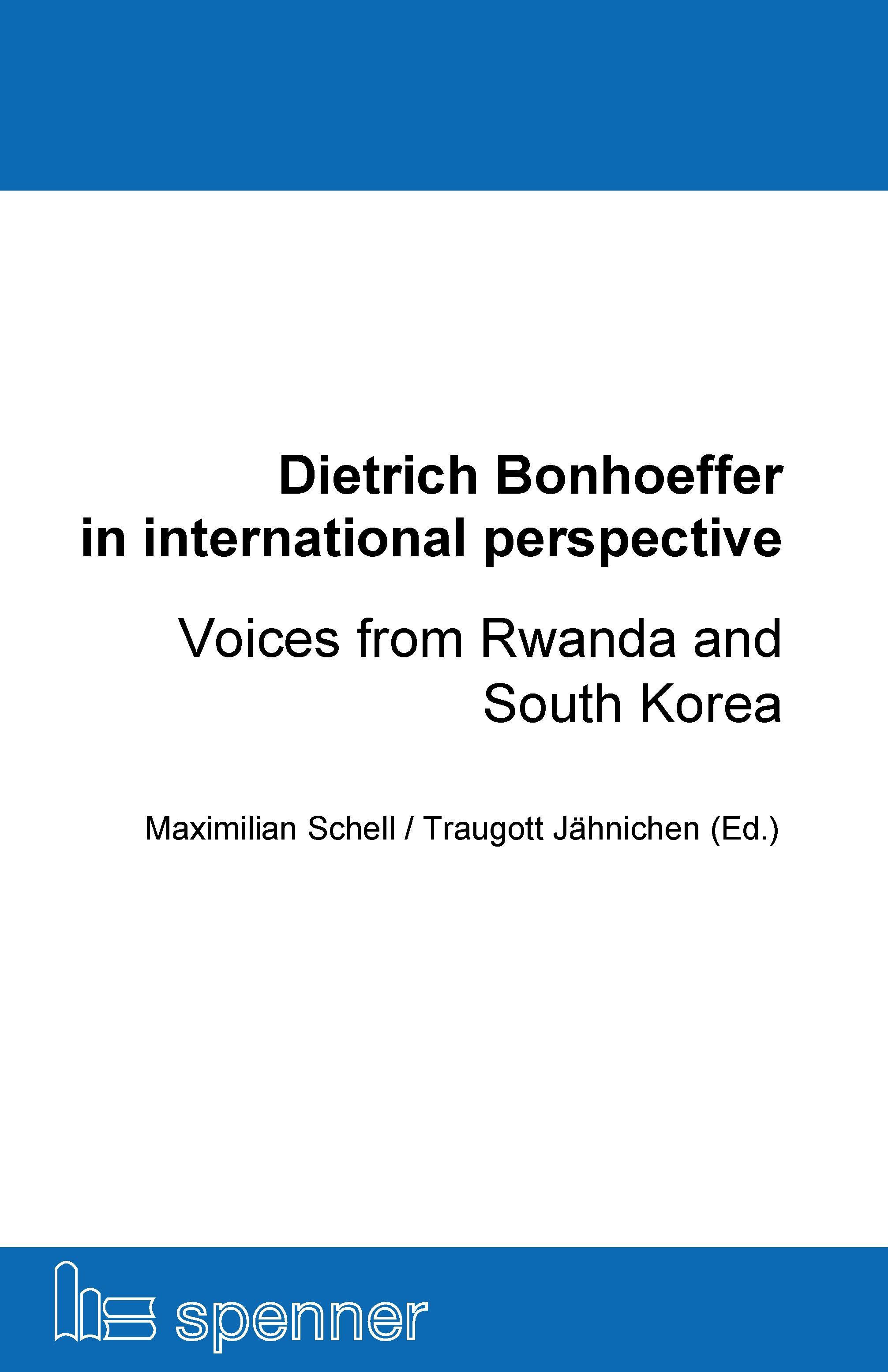 Vorderes Coverbild Dietrich Bonhoeffer in international perspective
