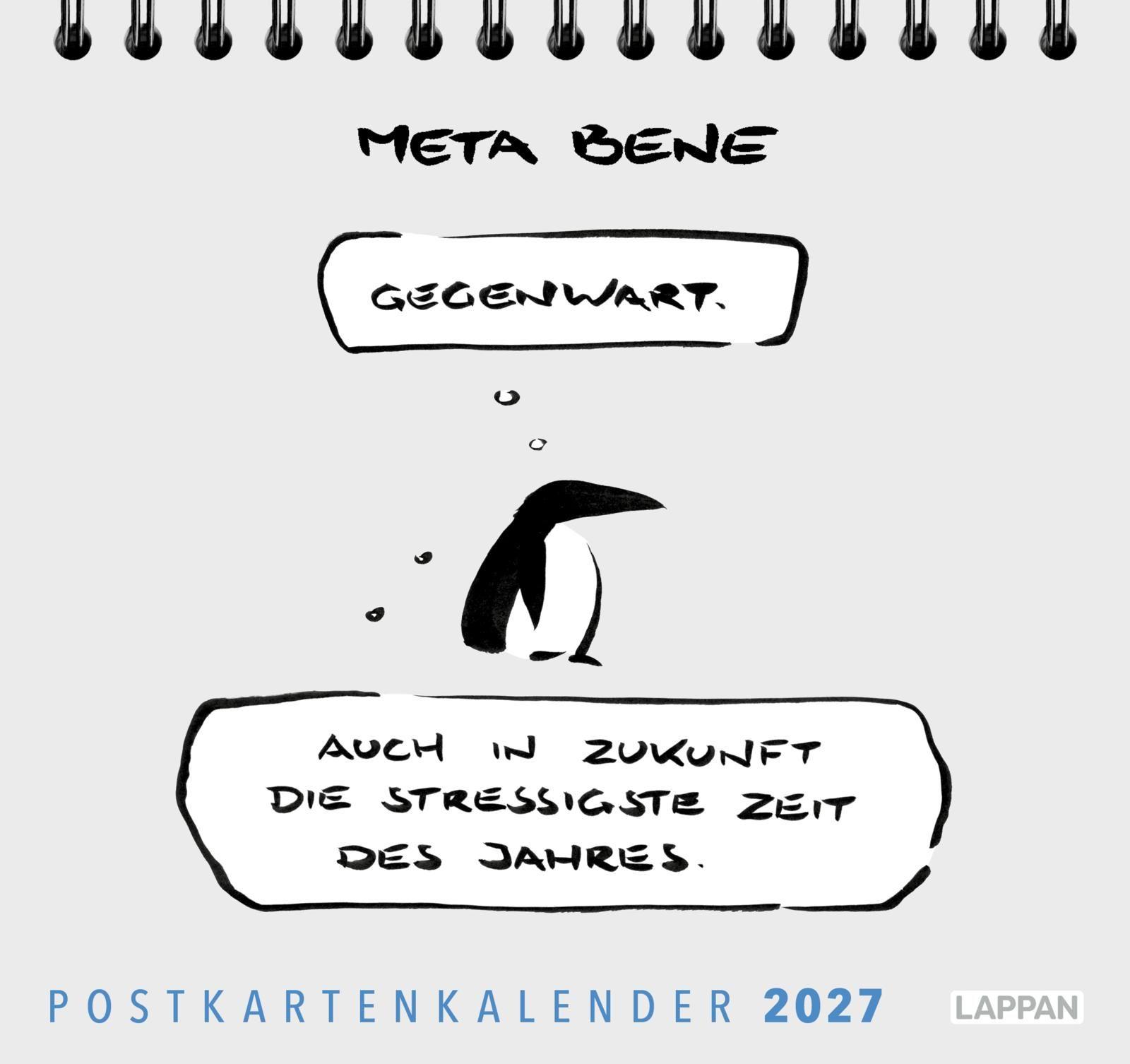 Vorderes Coverbild meta bene Postkartenkalender 2027