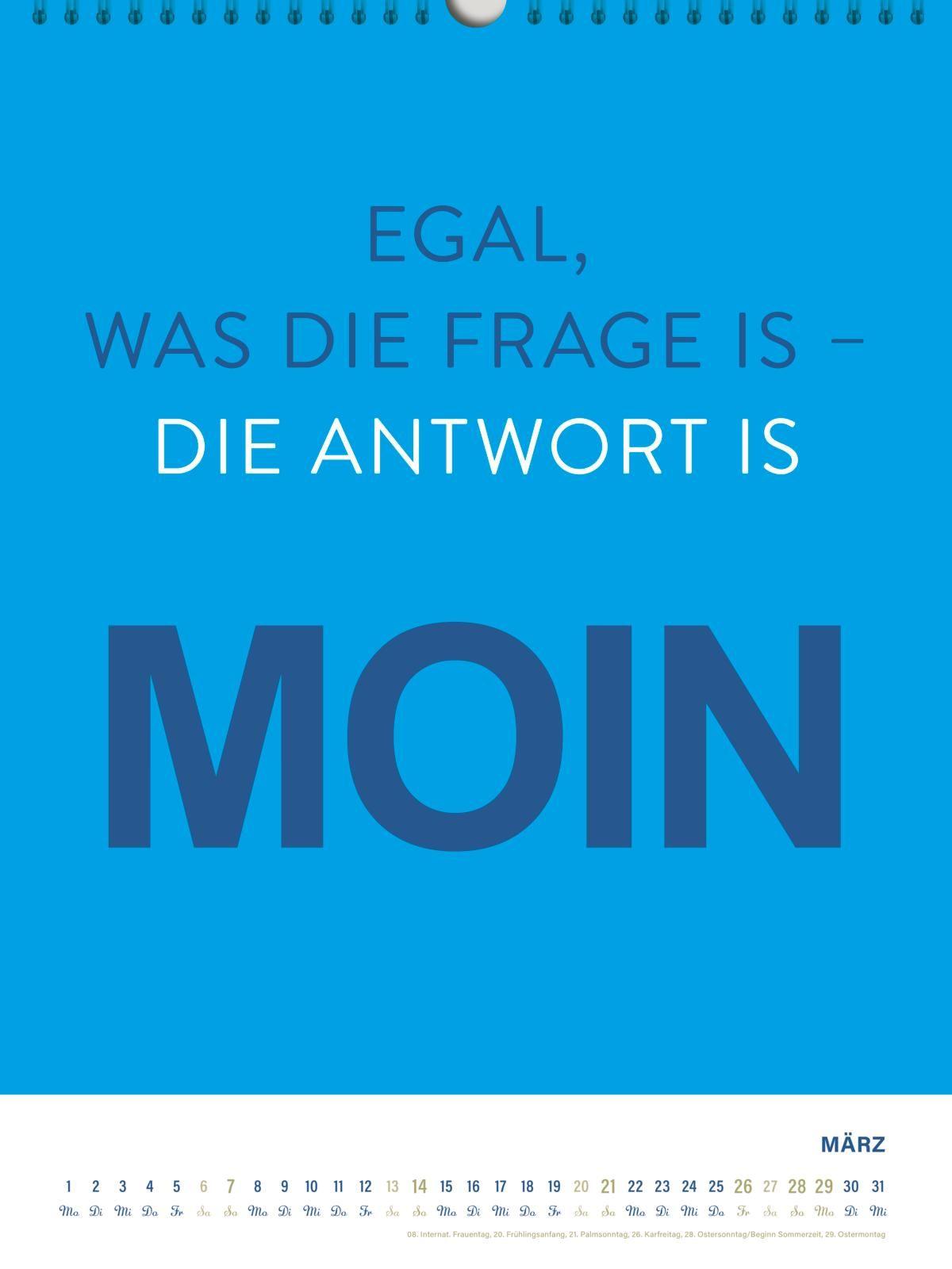 Beispielinhalt (Bild) MOIN Wandkalender 2027 - Watt mutt, dat mutt