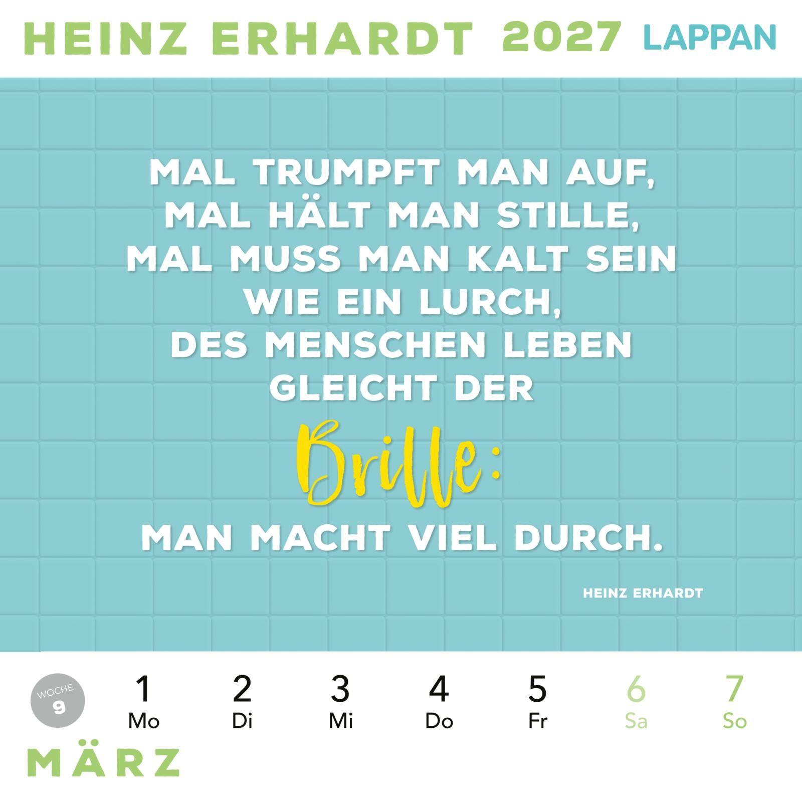 Beispielinhalt (Bild) Heinz Erhardt: Postkartenkalender 2027