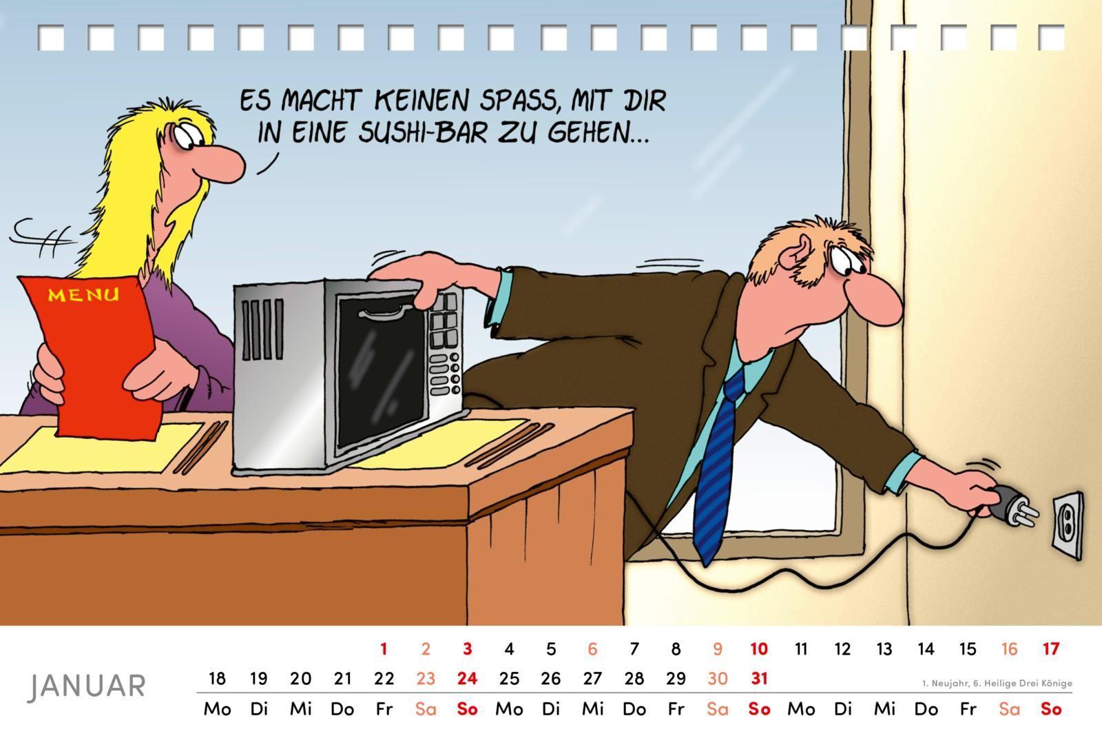 Beispielinhalt (Bild) Uli Stein Tischkalender 2027: Monatskalender zum Aufstellen