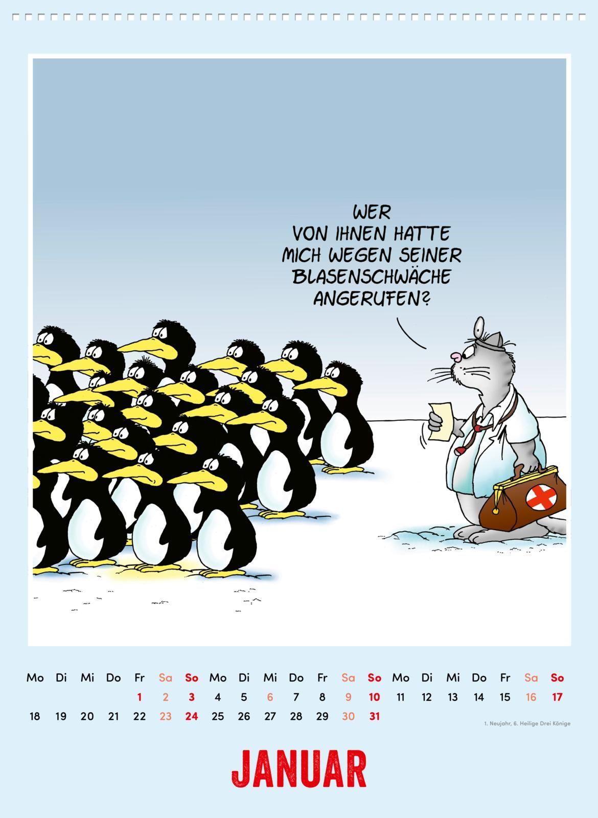 Beispielinhalt (Bild) Uli Stein Tierisch großer Kalender 2027: Monatskalender für die Wand im Großformat