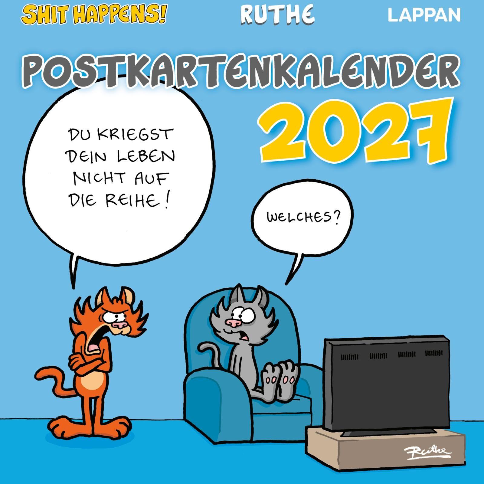 Vorderes Coverbild Shit happens! Postkartenkalender 2027