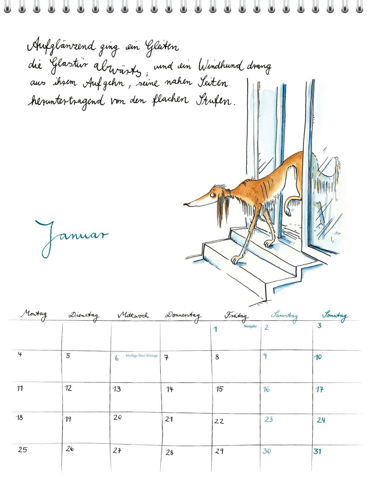 Beispielinhalt (Bild) Rilke-Kalender 2027  - Wandkalender