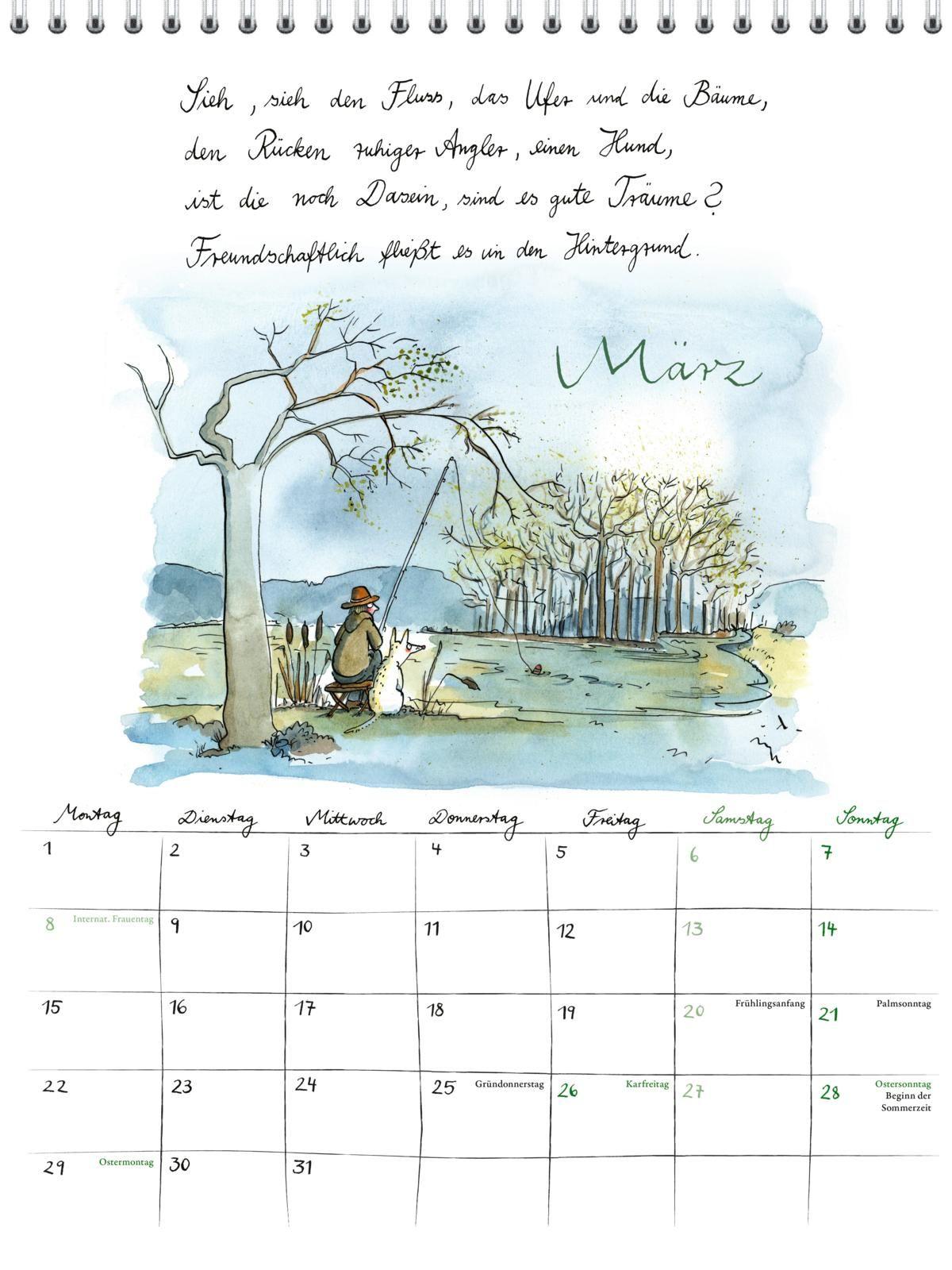Beispielinhalt (Bild) Rilke-Kalender 2027  - Wandkalender
