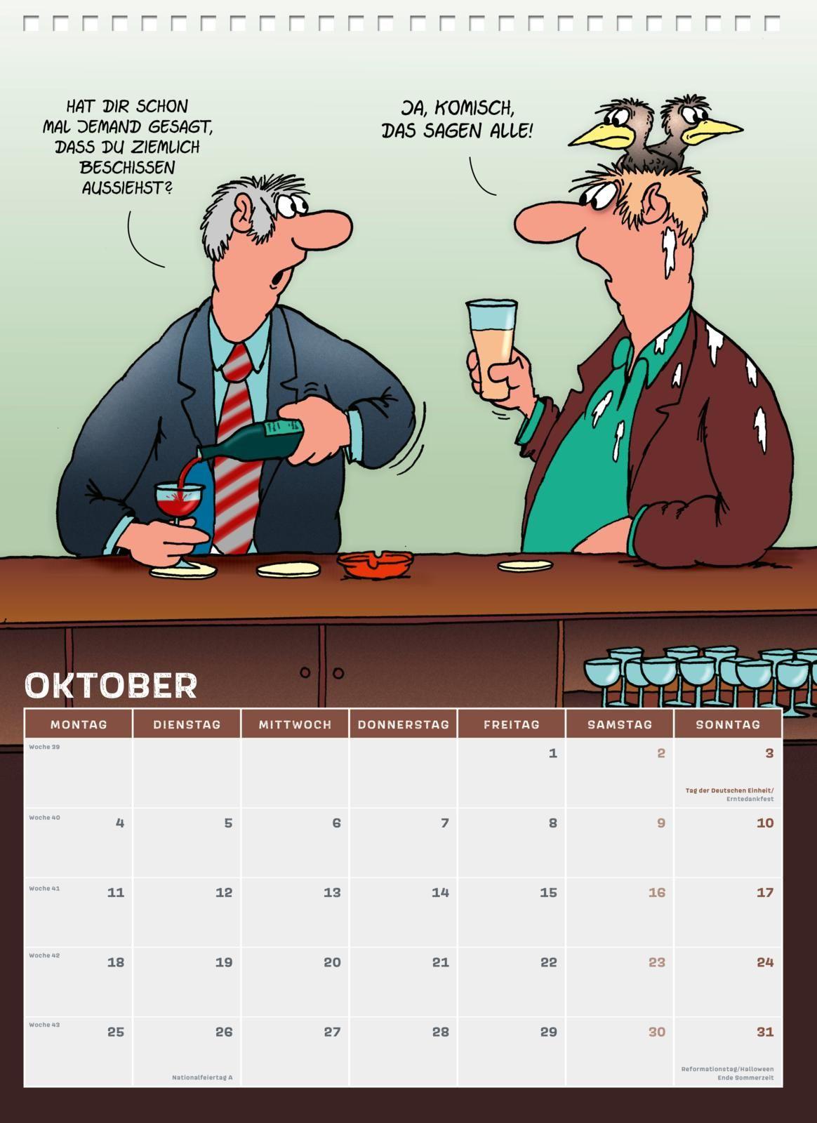 Beispielinhalt (Bild) Uli Stein Männer Kalender 2027: Monatskalender für die Wand