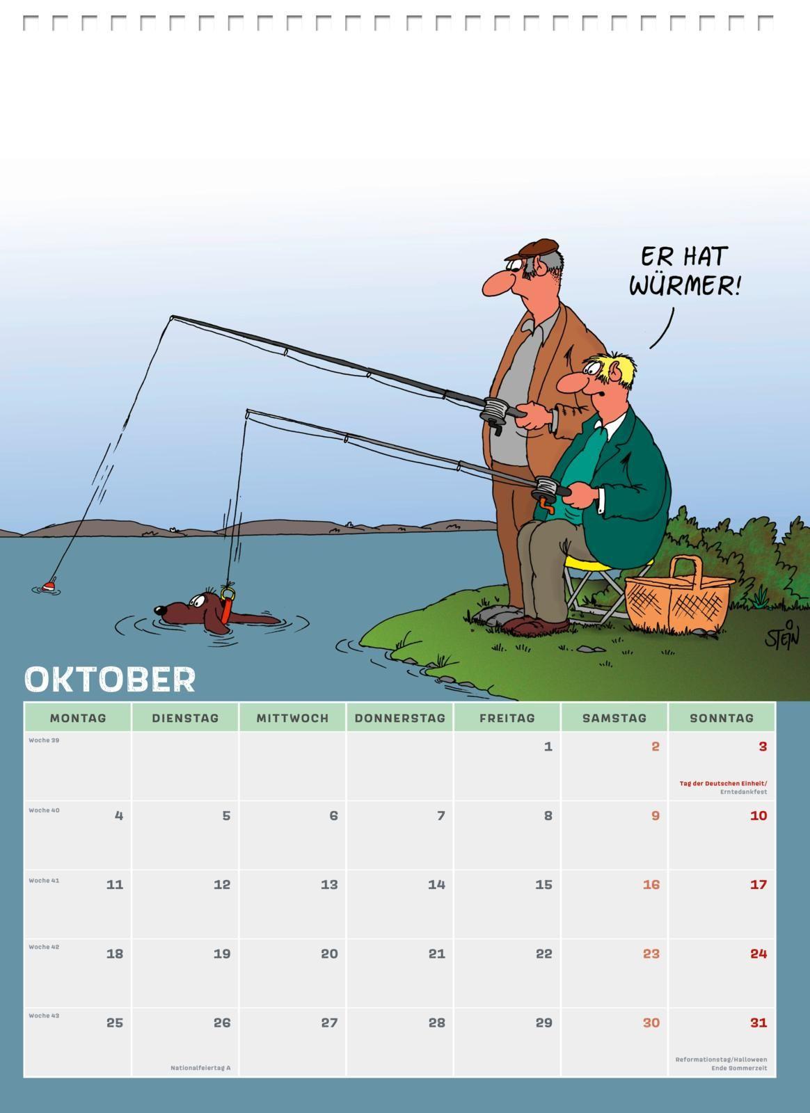 Beispielinhalt (Bild) Uli Stein Rentnerkalender 2027: Monatskalender für die Wand