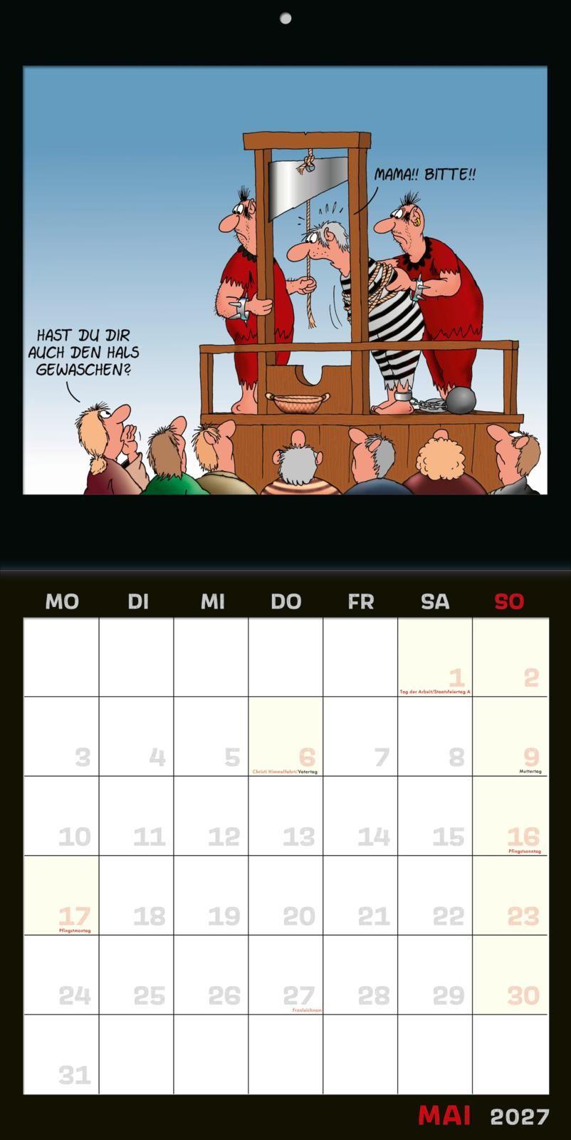 Beispielinhalt (Bild) Uli Stein Schwarzer Kalender 2027: Monatskalender für die Wand